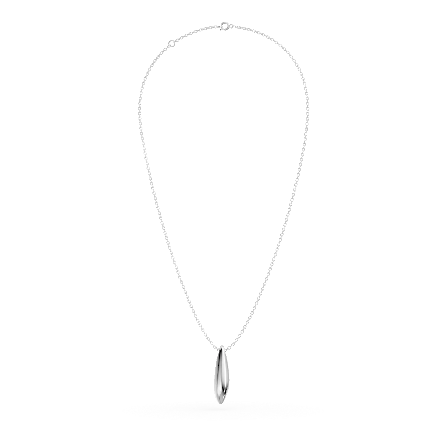 White gold minimalist pendant necklace