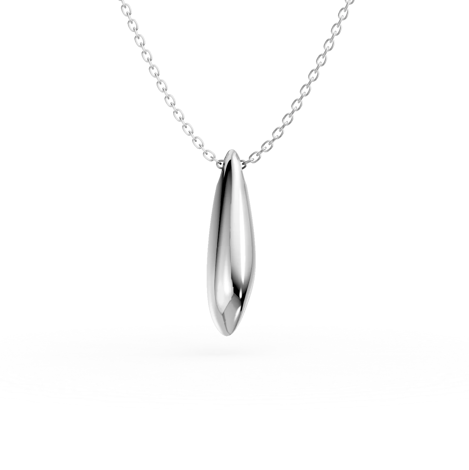 White gold minimalist pendant necklace