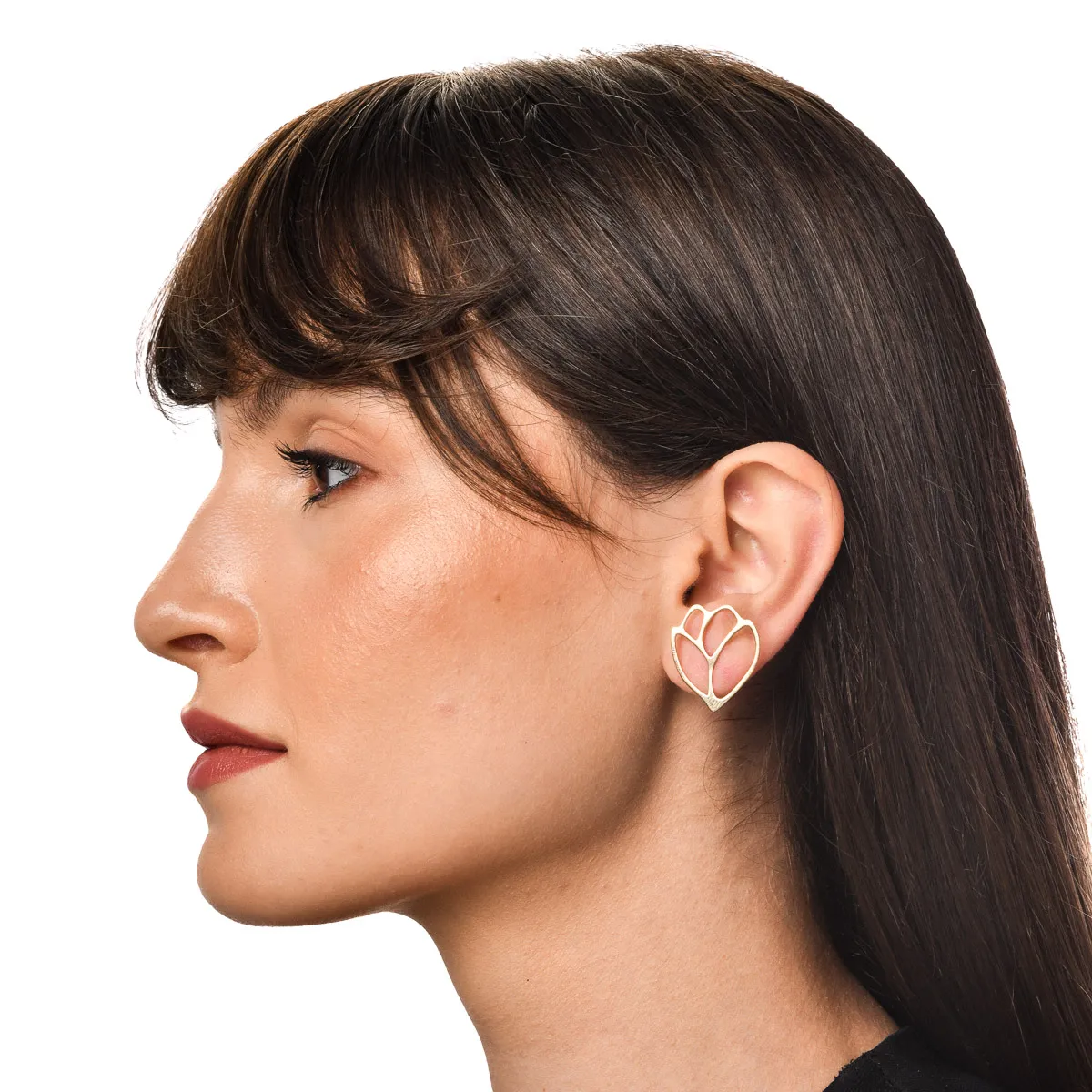 Cercei floare din aur galben