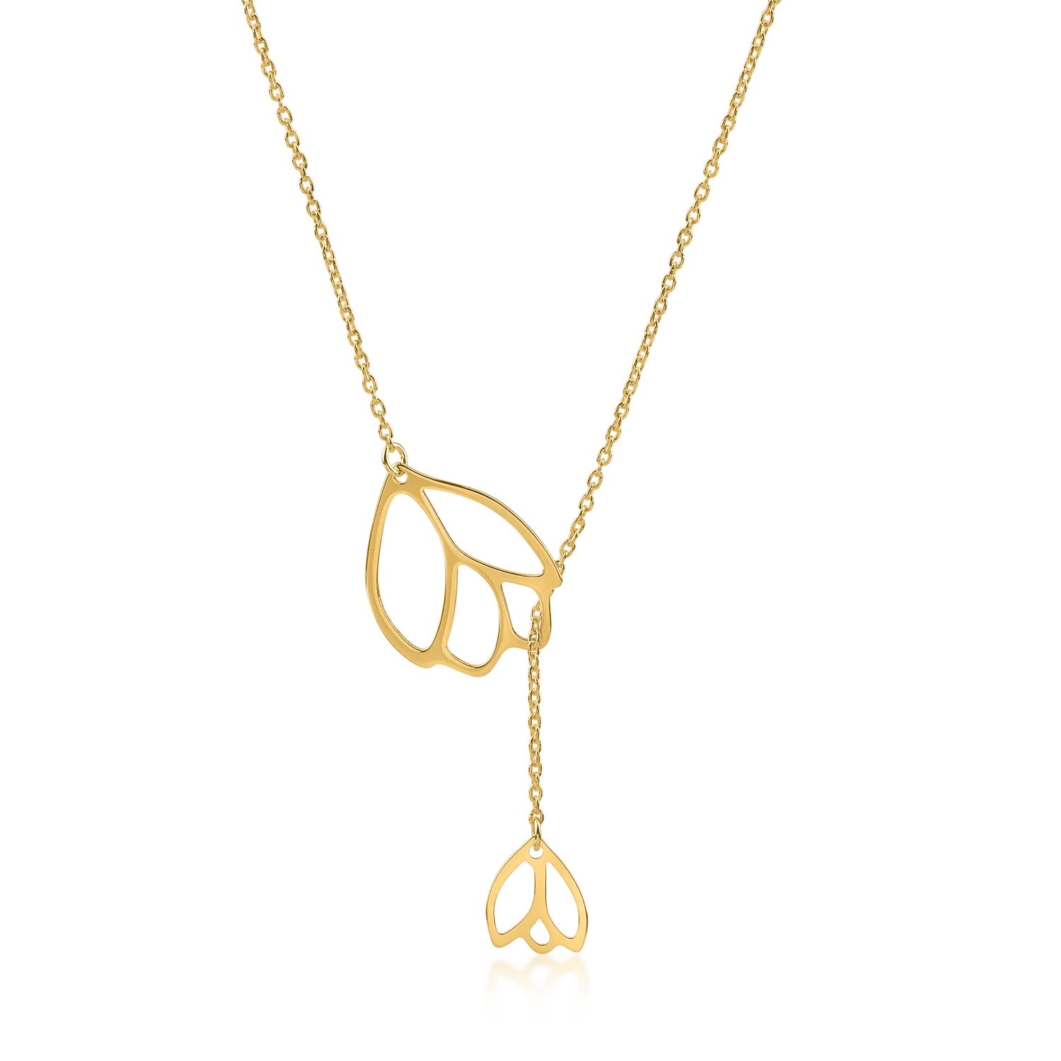 Yellow gold flower pendant necklace