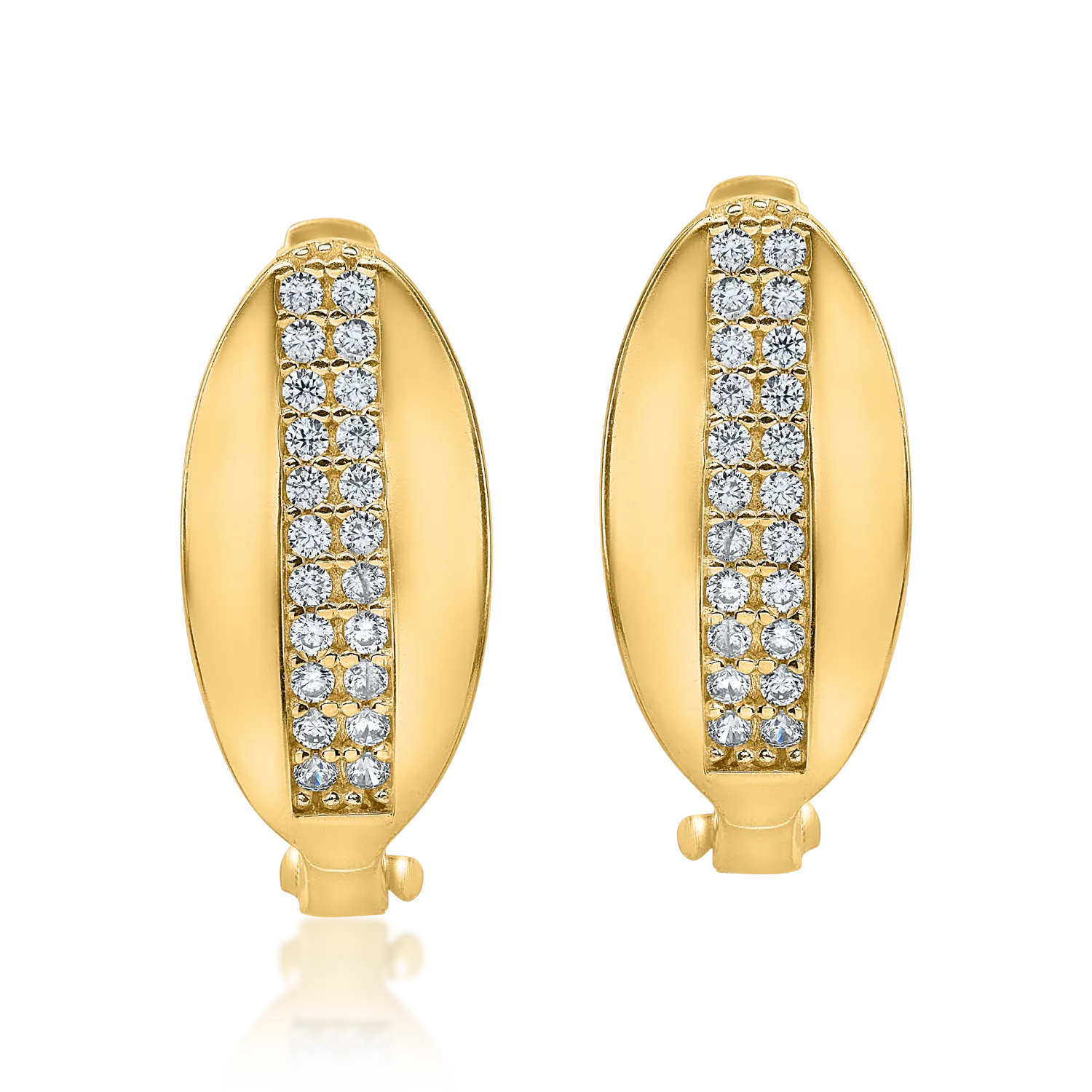 Yellow gold earrings with zirconia