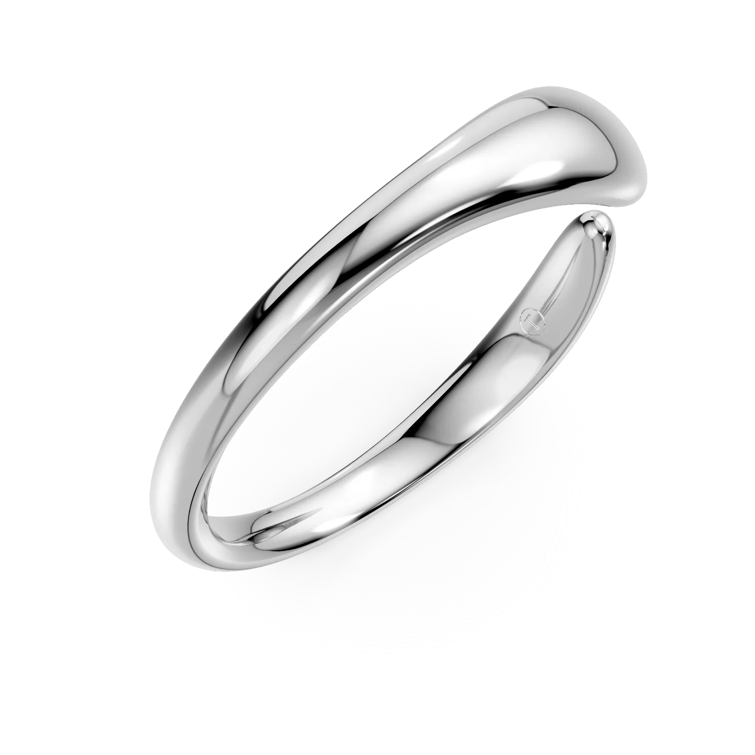 White gold minimalist open ring