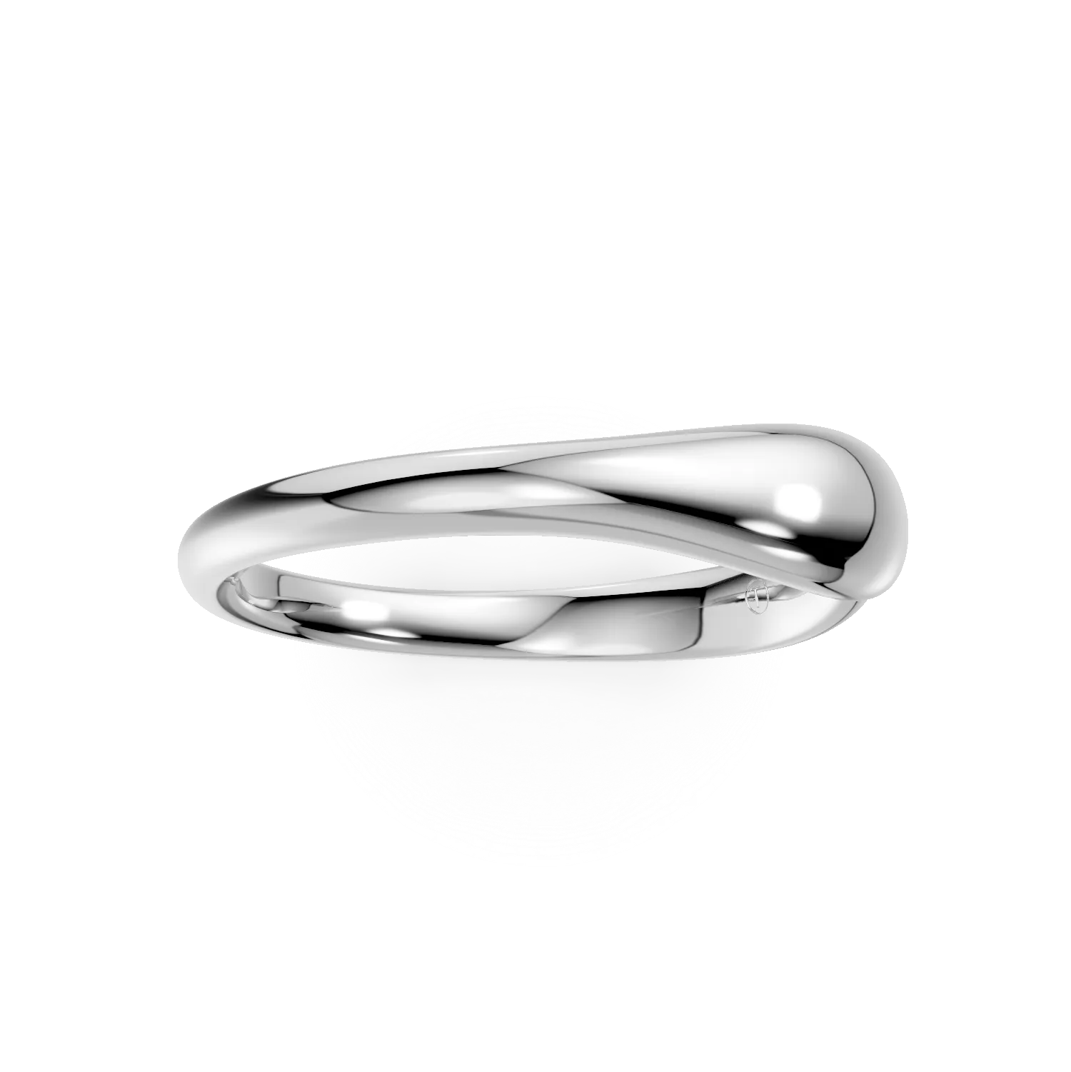 White gold minimalist open ring