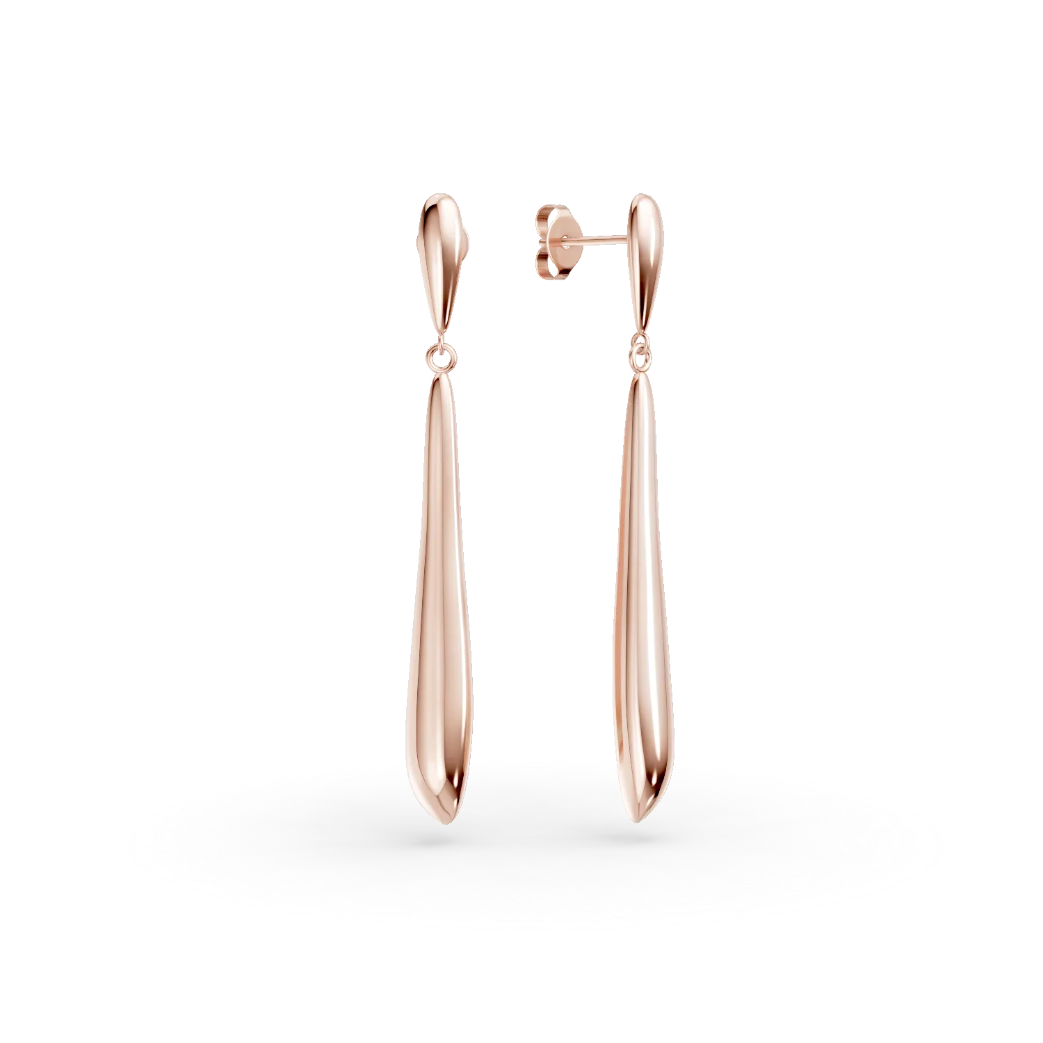 Rose gold minimalist long earrings