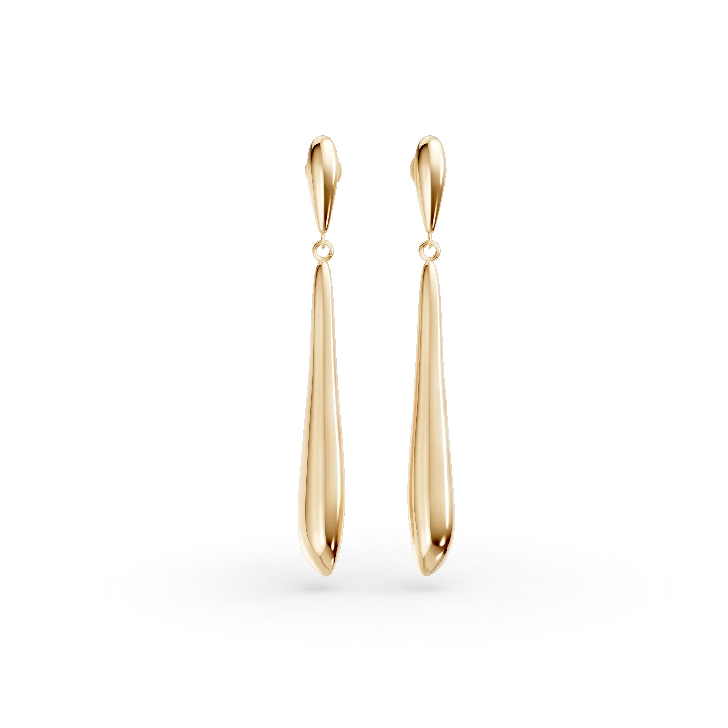 Yellow gold minimalist long earrings