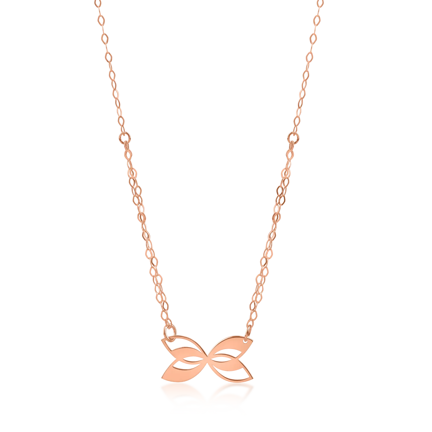 Rose gold butterfly pendant necklace-181403