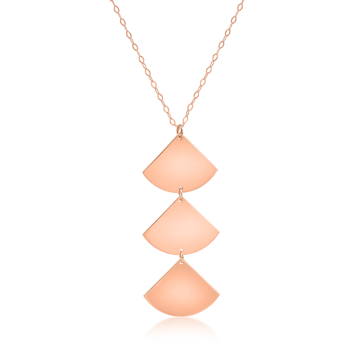 Rose gold geometric pendant necklace