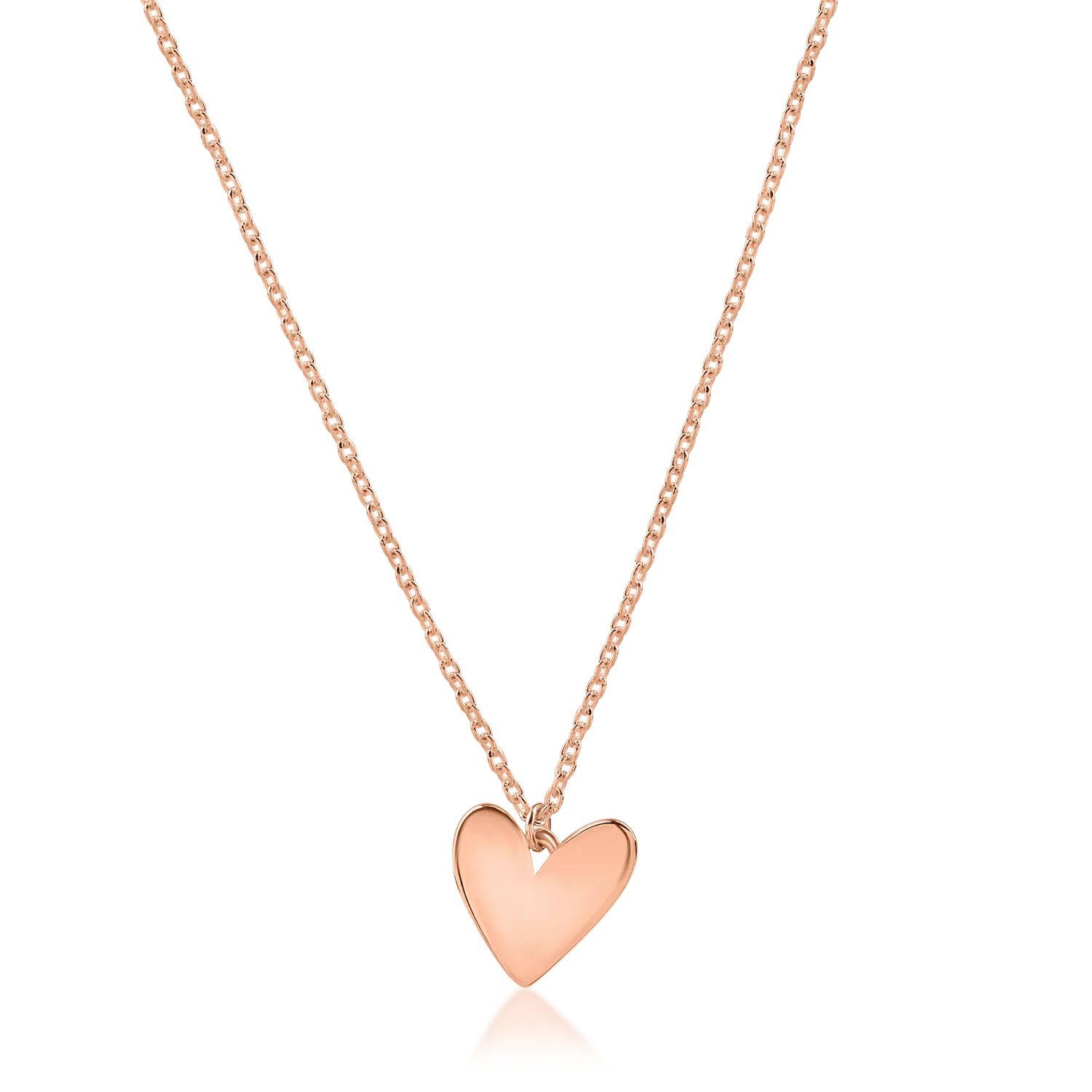 Rose gold heart pendant necklace