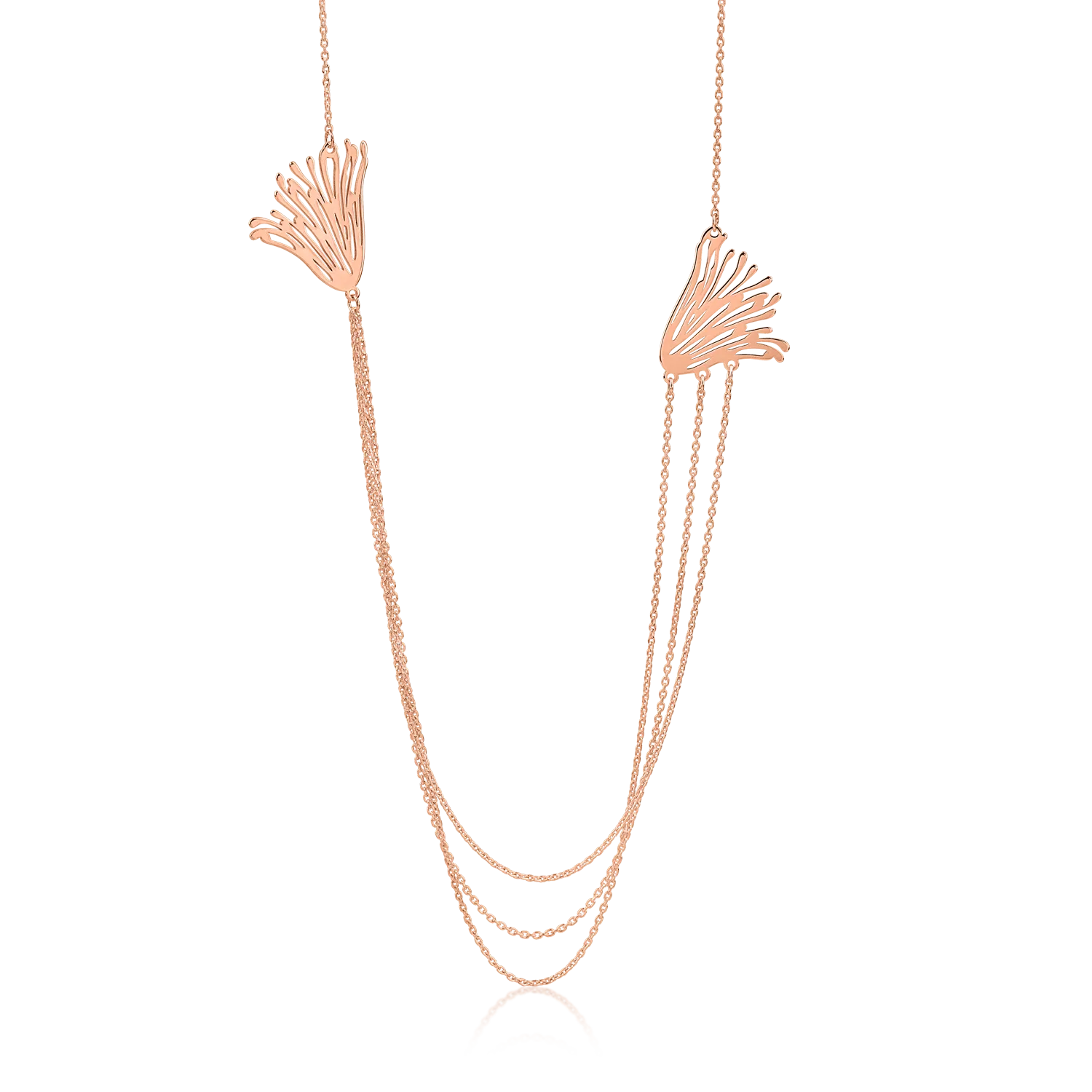 Rose Gold flower pendant necklace