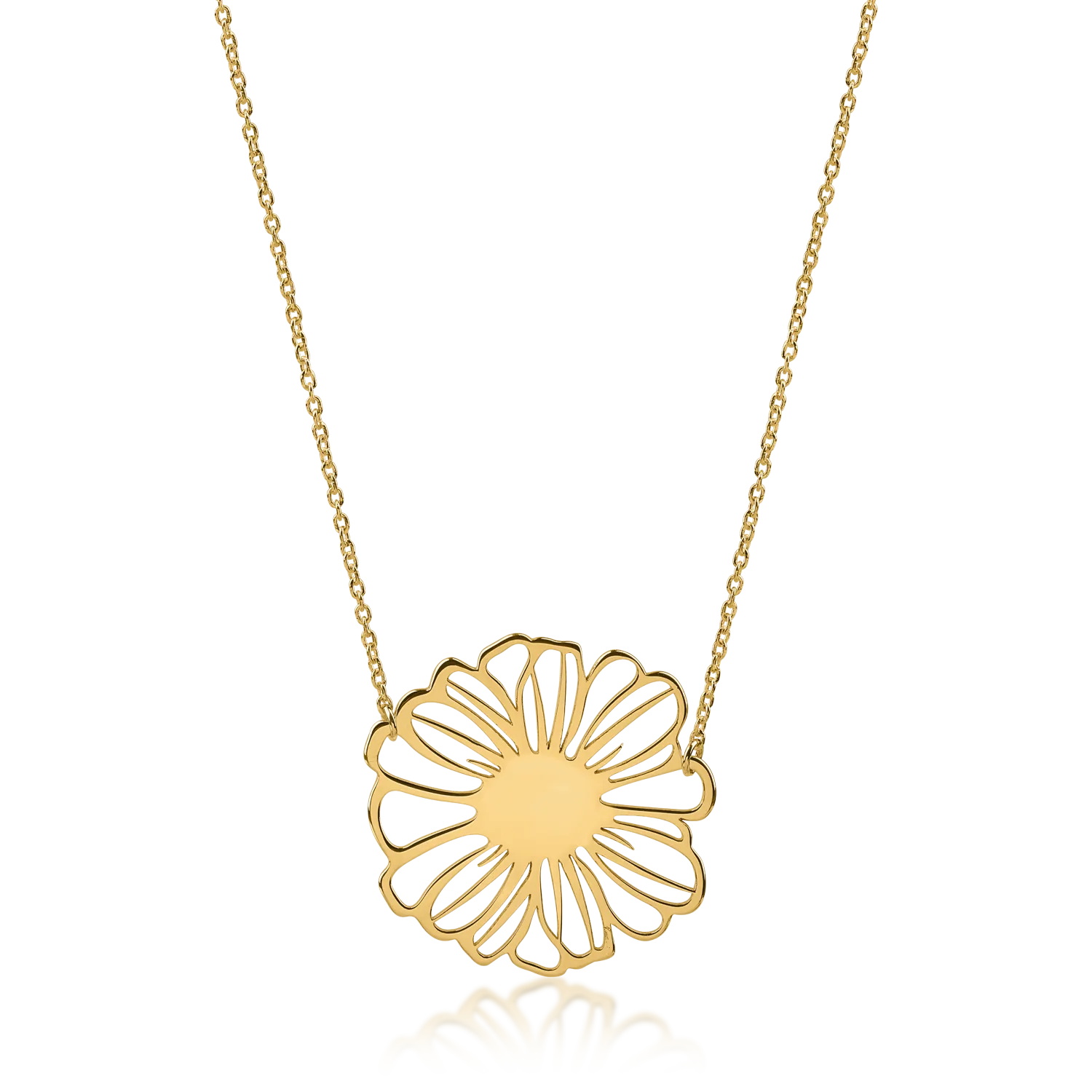 Yellow gold flower pendant necklace