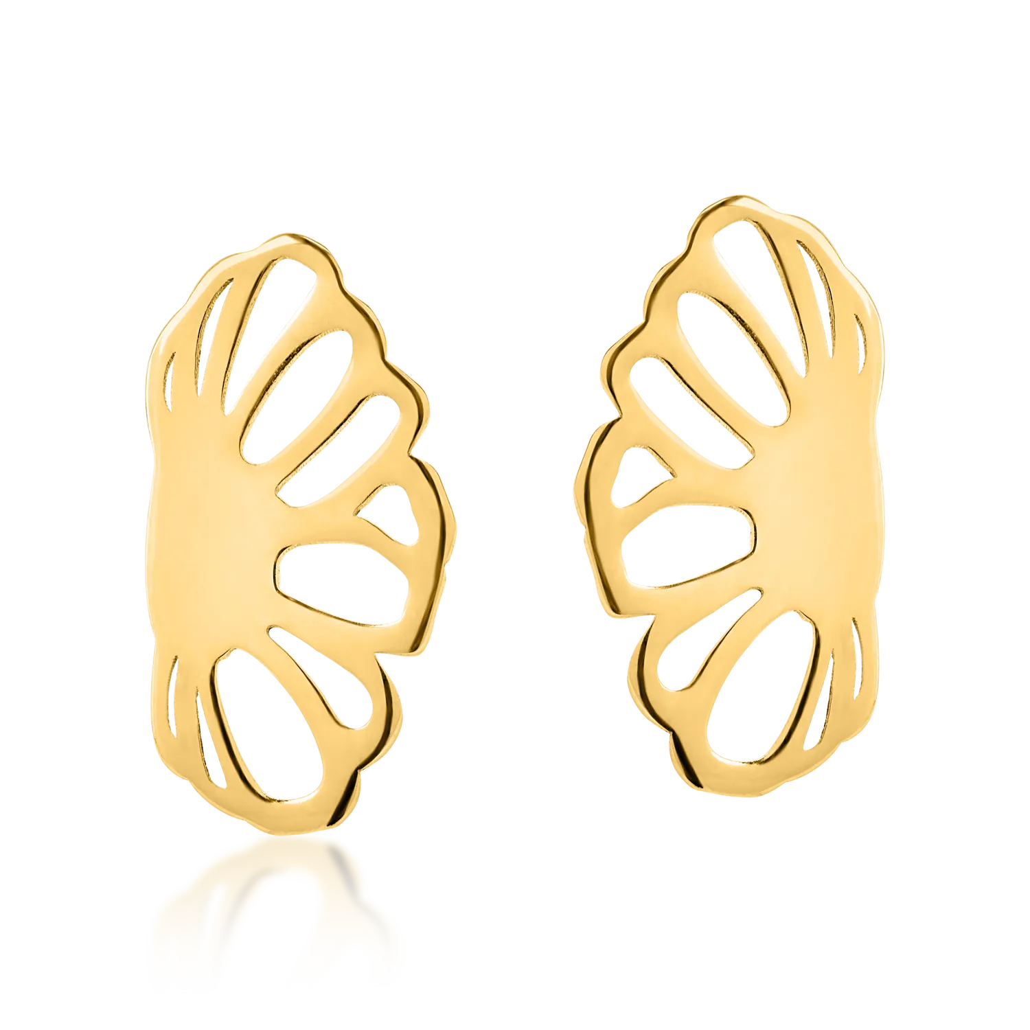 Kolczyki w kształcie kwiatków z żółtego złota