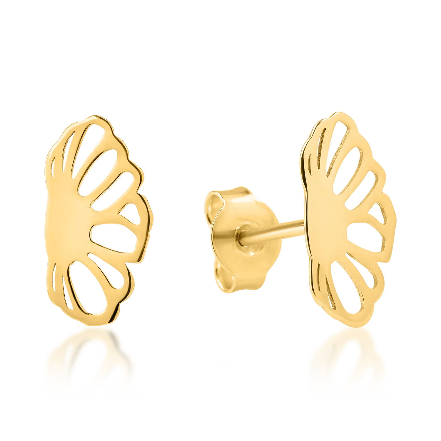 Kolczyki w kształcie kwiatków z żółtego złota