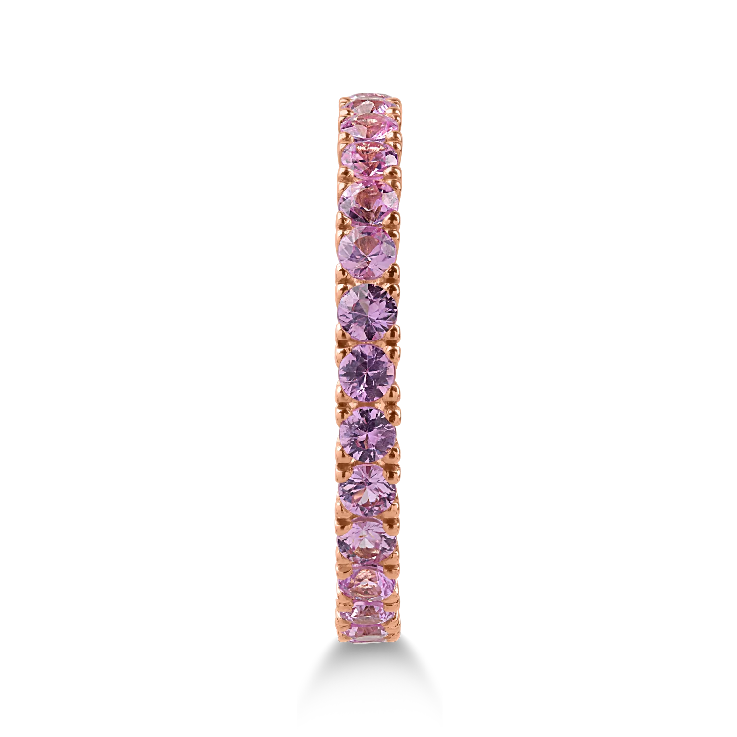 Eternity ring in rose gold with 1.3ct rose sapphires