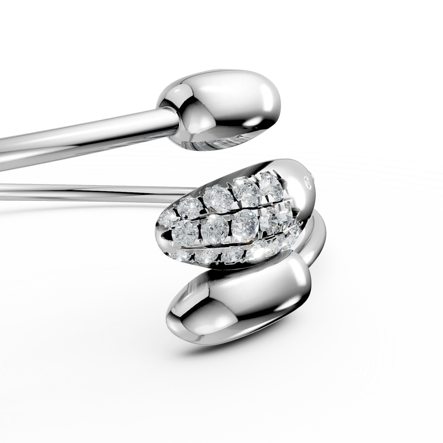 White gold open bangle with 0.3ct diamonds