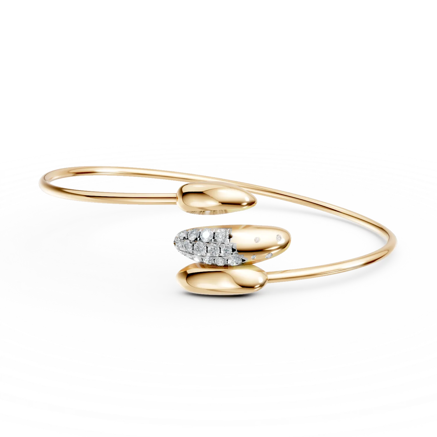 Bratara deschisa din aur galben cu diamante de 0.3ct-181709