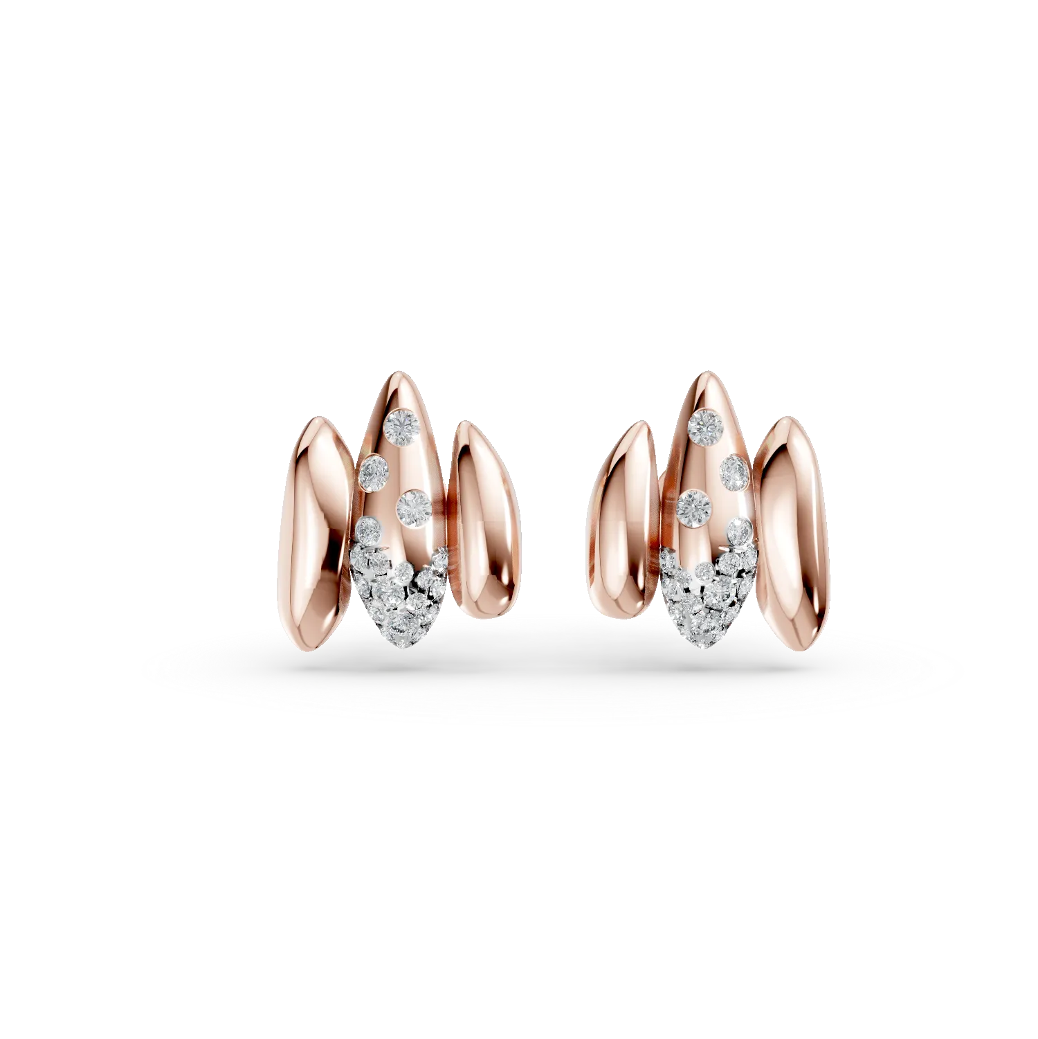 Cercei din aur roz cu diamante de 0.5ct-181579