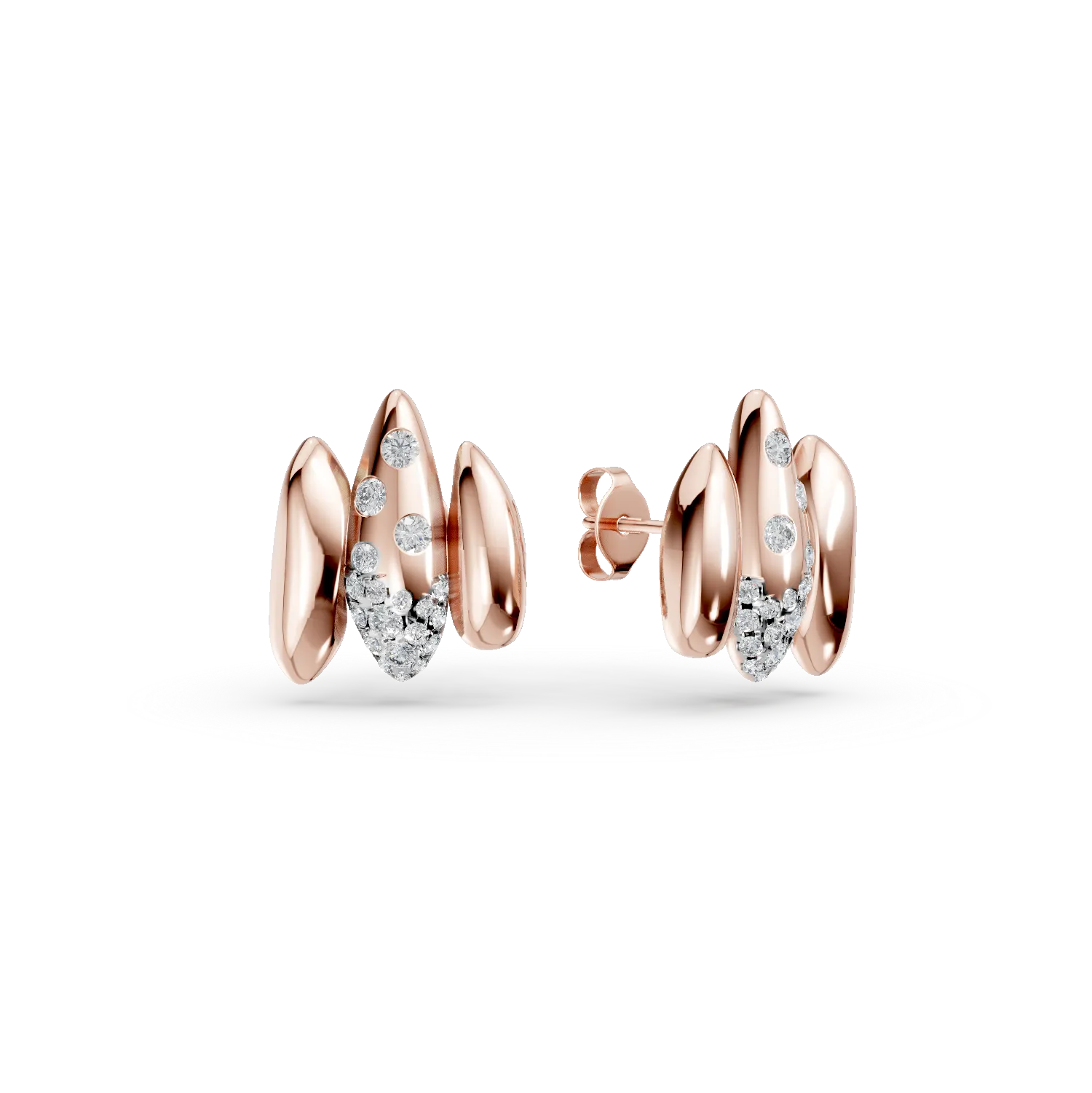 TEILOR Cercei din aur roz cu diamante de 0.5ct
