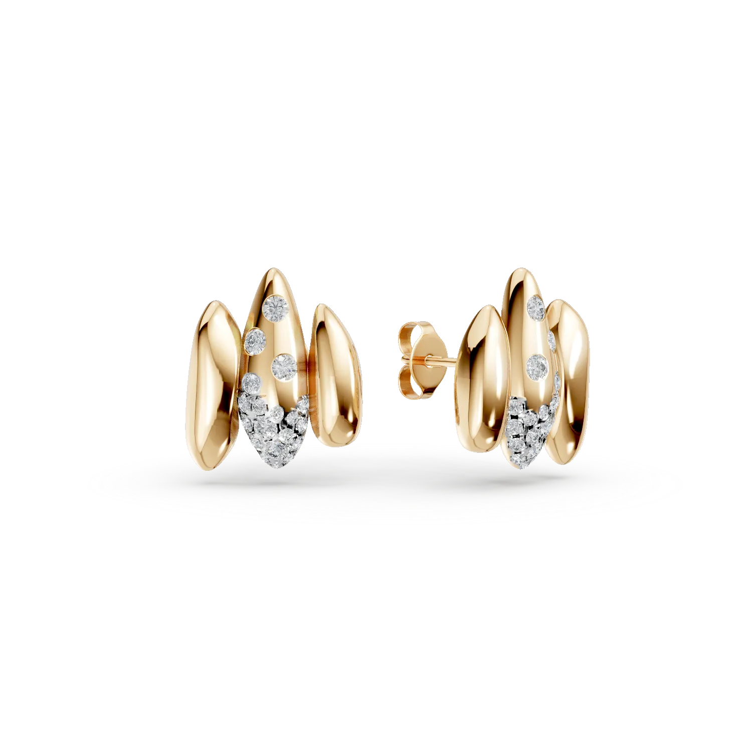 Yellow gold earrings with 0.5ct diamonds