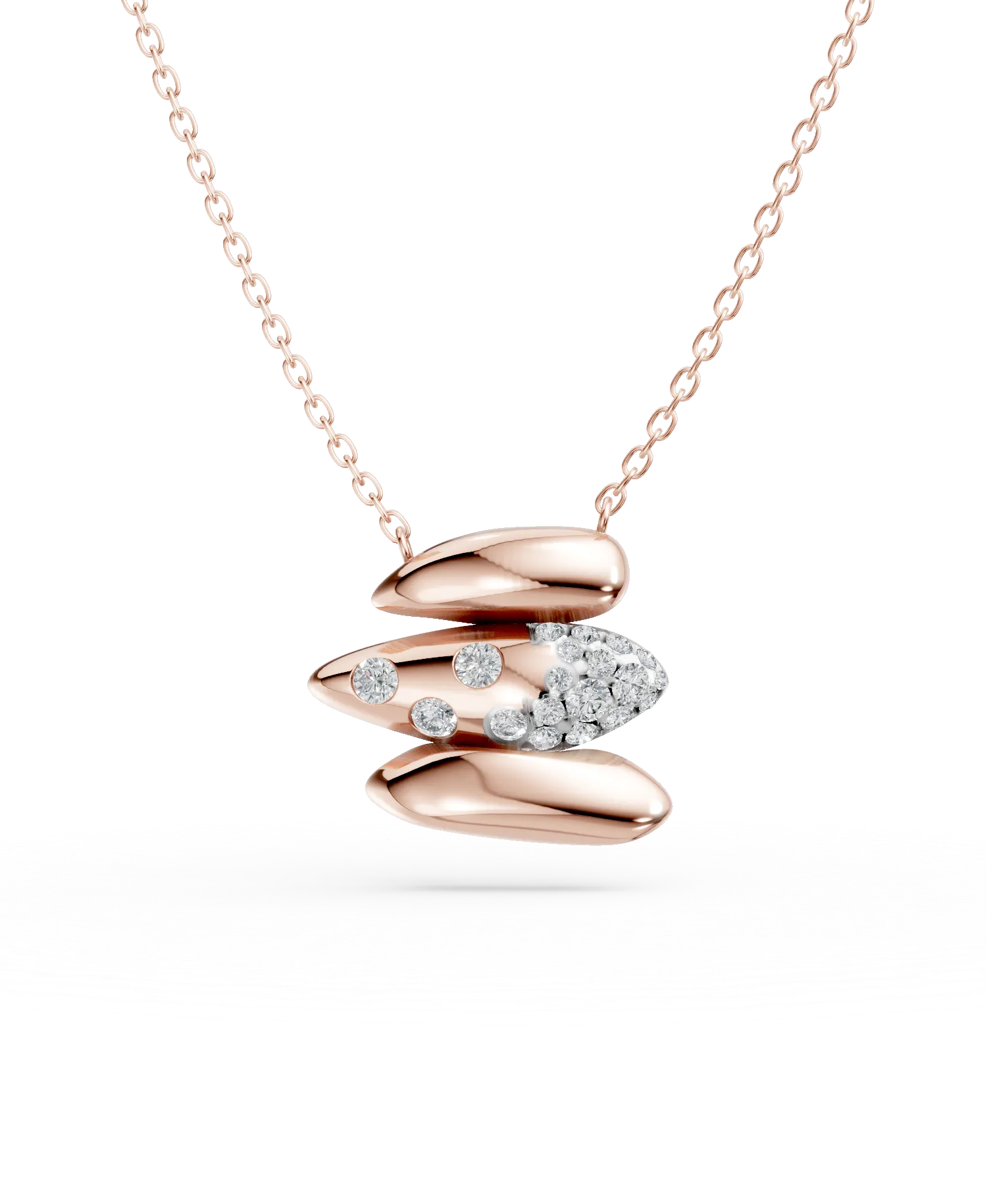 Rose gold pendant necklace with 0.2ct diamonds