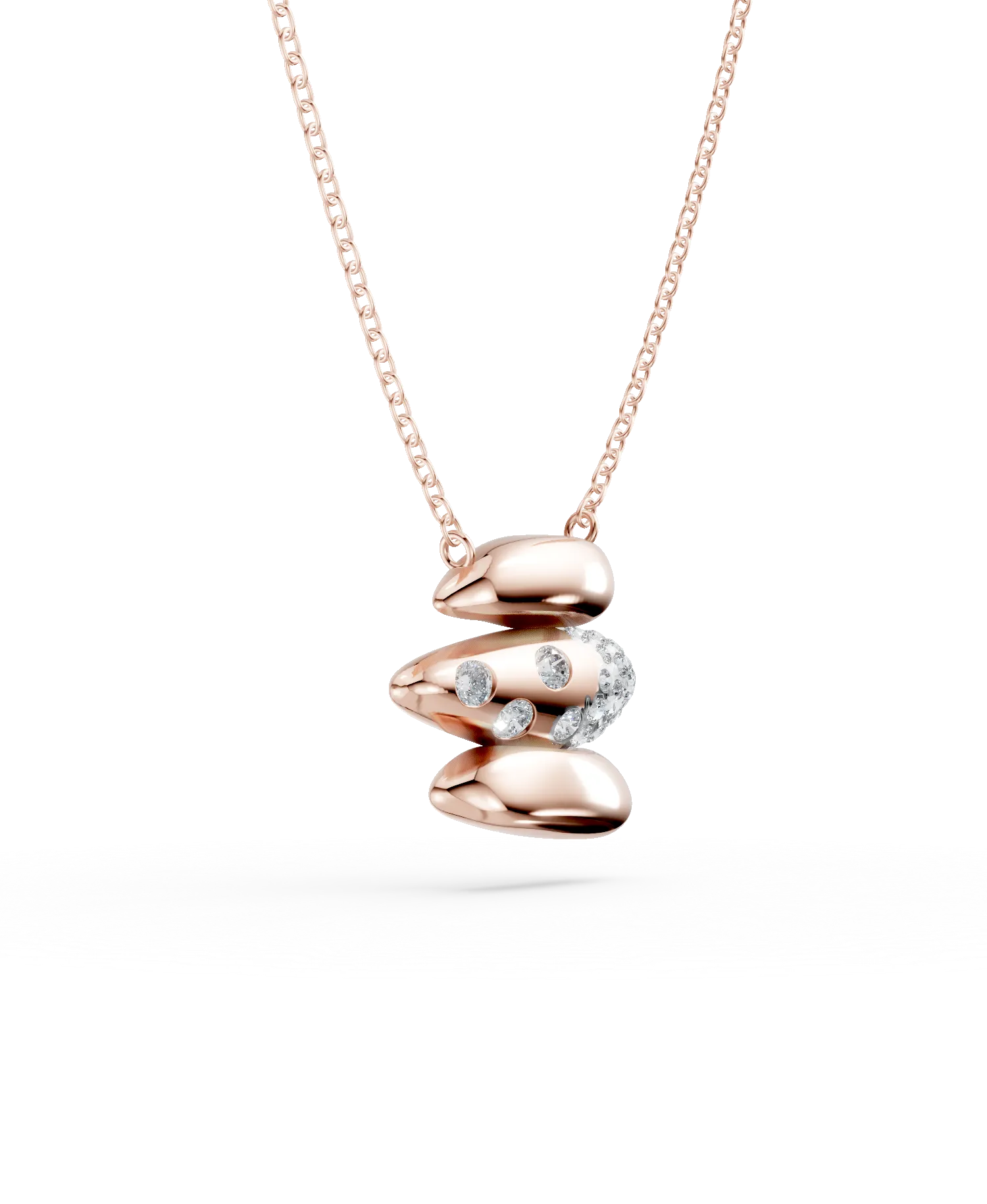 Rose gold pendant necklace with 0.2ct diamonds