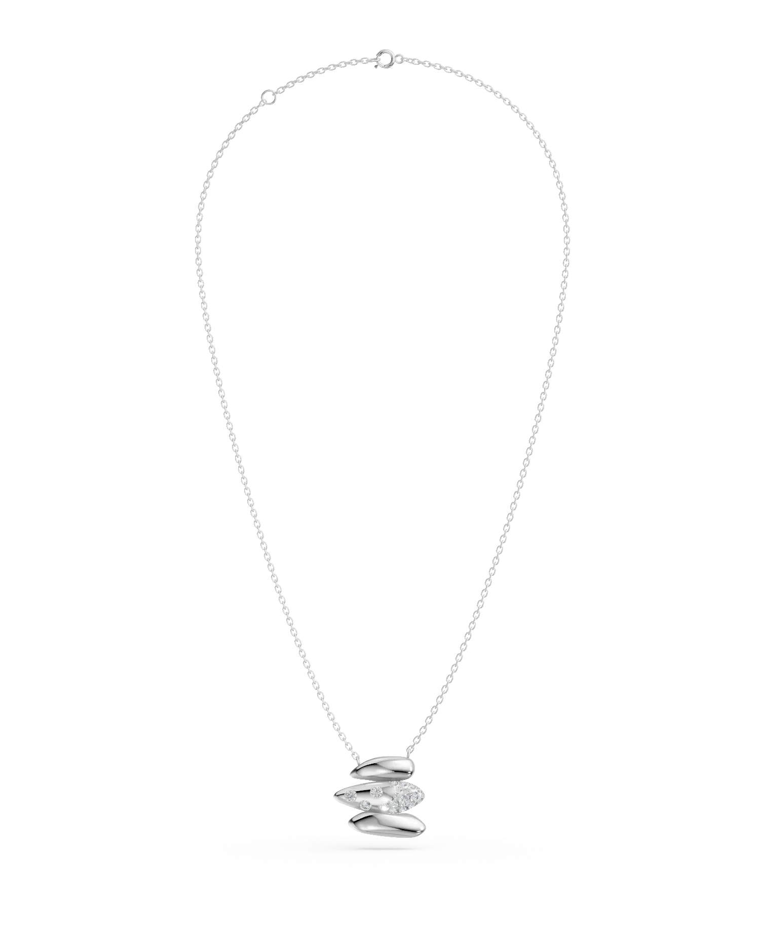 White gold pendant necklace with 0.2ct diamonds