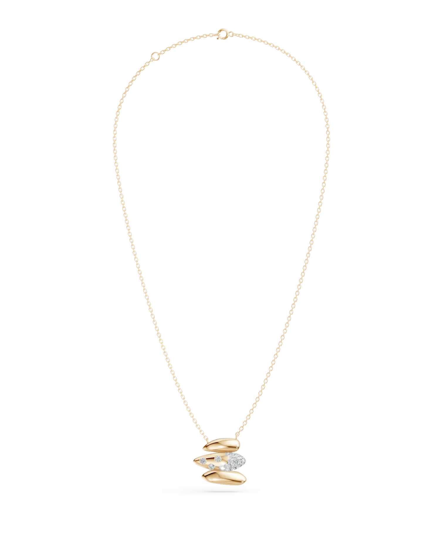 Yellow gold pendant necklace with 0.2ct diamonds