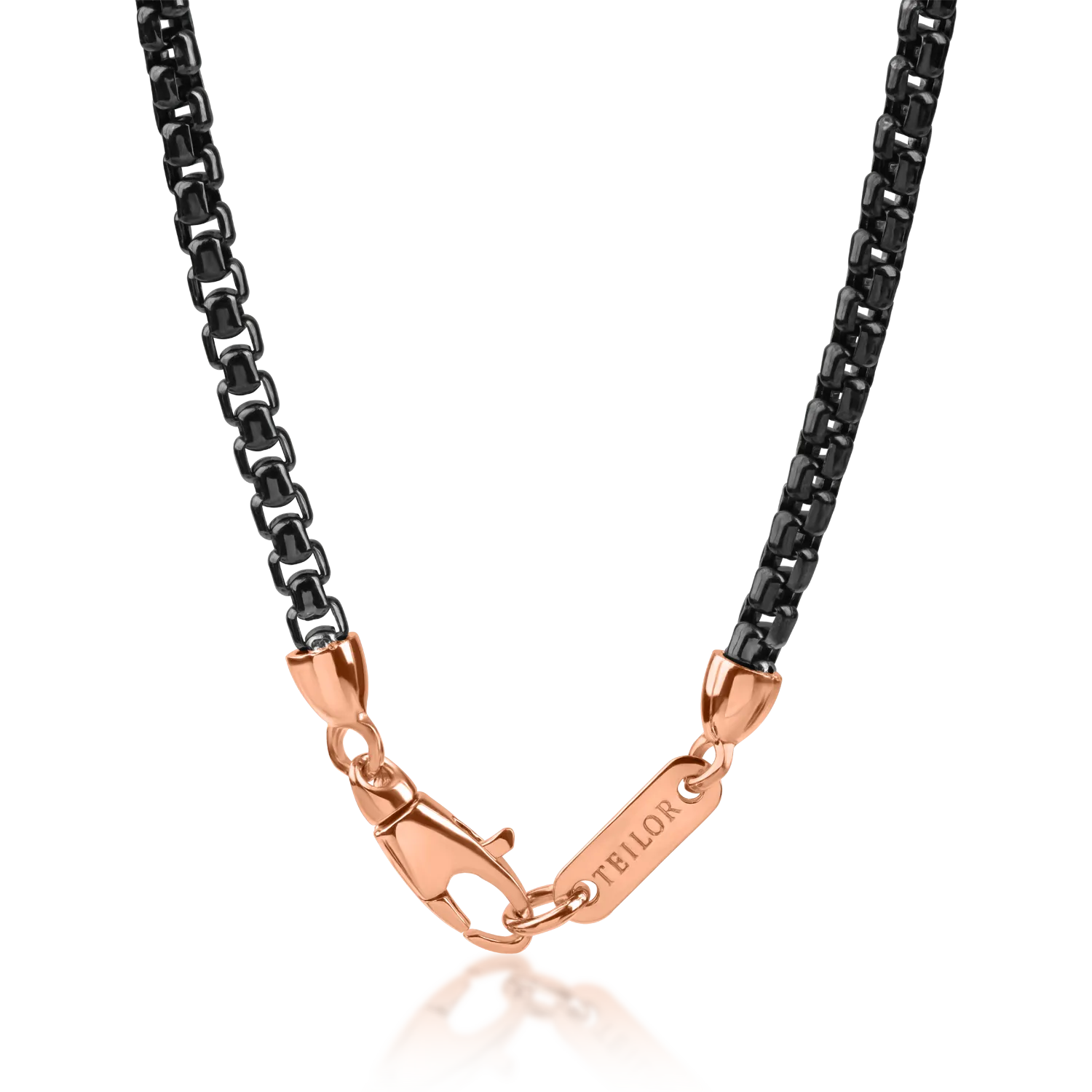 Black gold men's chain with a minimalist pendant