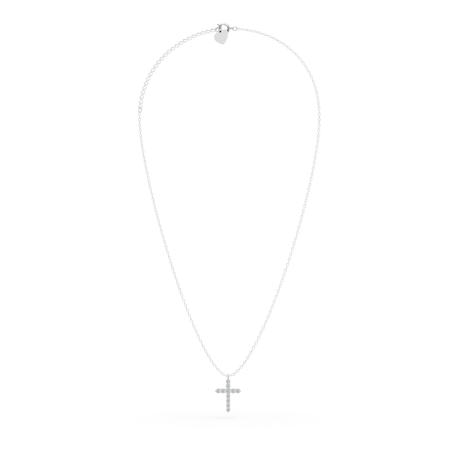 Fehérarany keresztes medál nyaklánc 0.2ct gyémántokkal