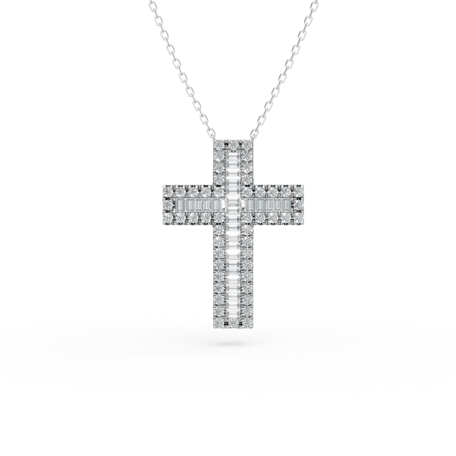 White gold cross pendant necklace with 0.4ct diamonds-181673