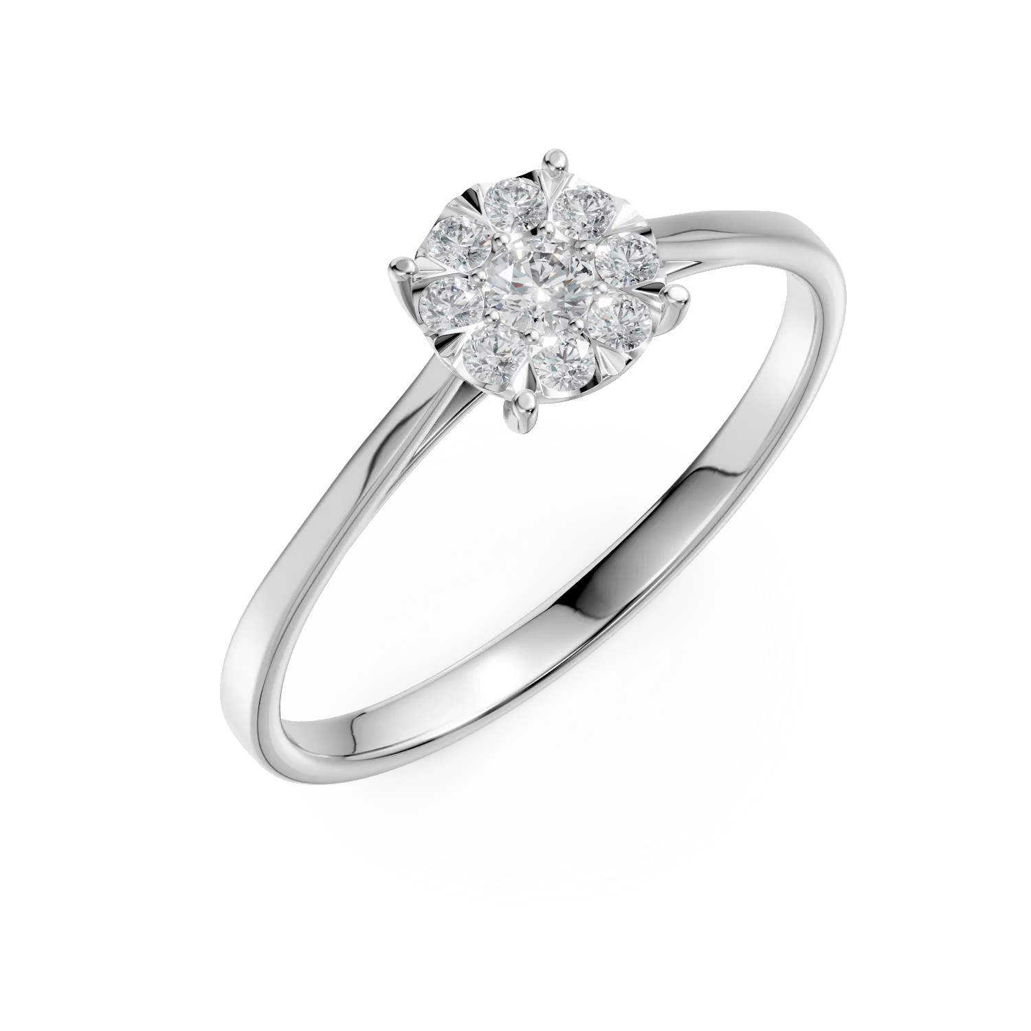 Pierścionek zaręczynowy z białego złota 18K z diamentami 0.2ct
