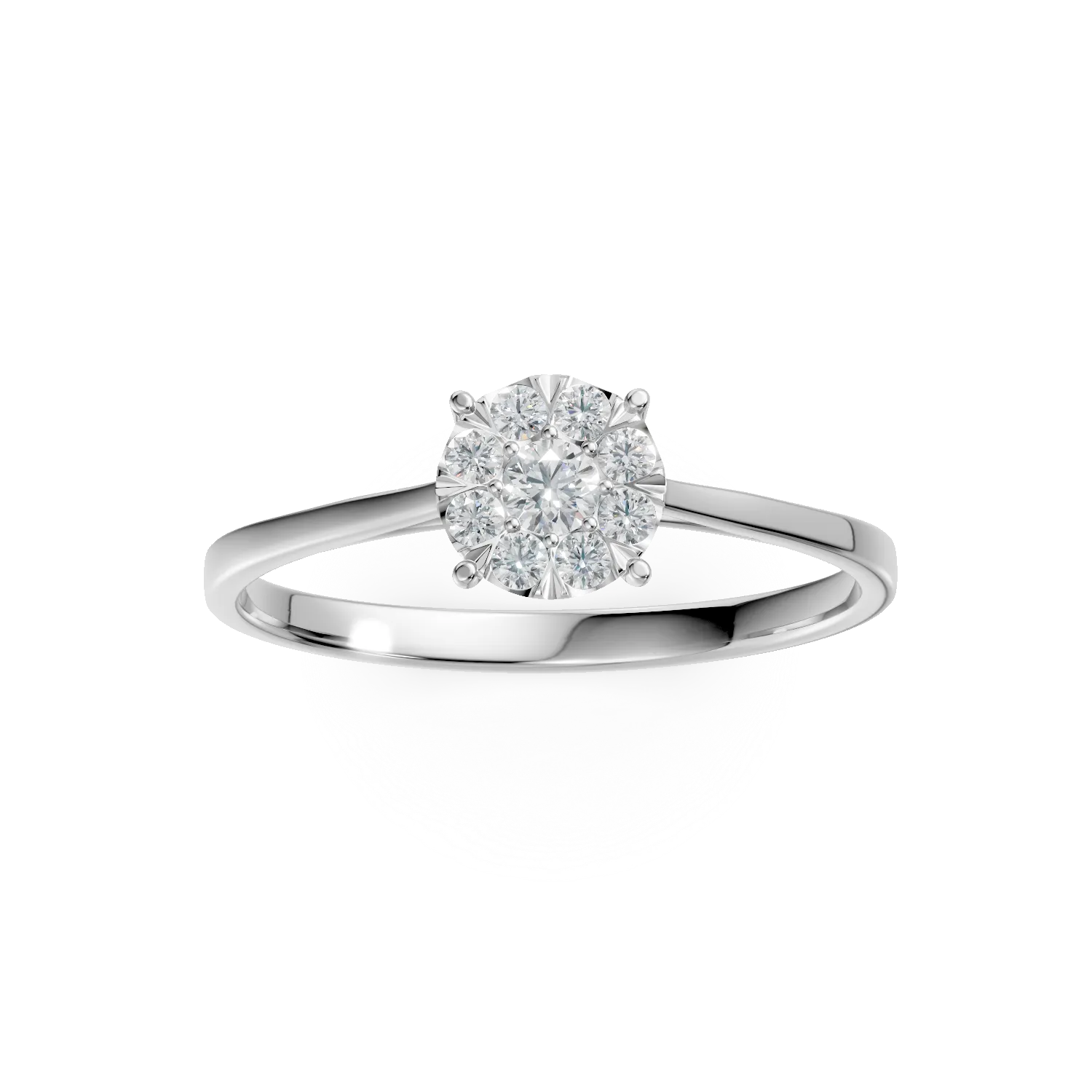 Pierścionek zaręczynowy z białego złota 18K z diamentami 0.2ct