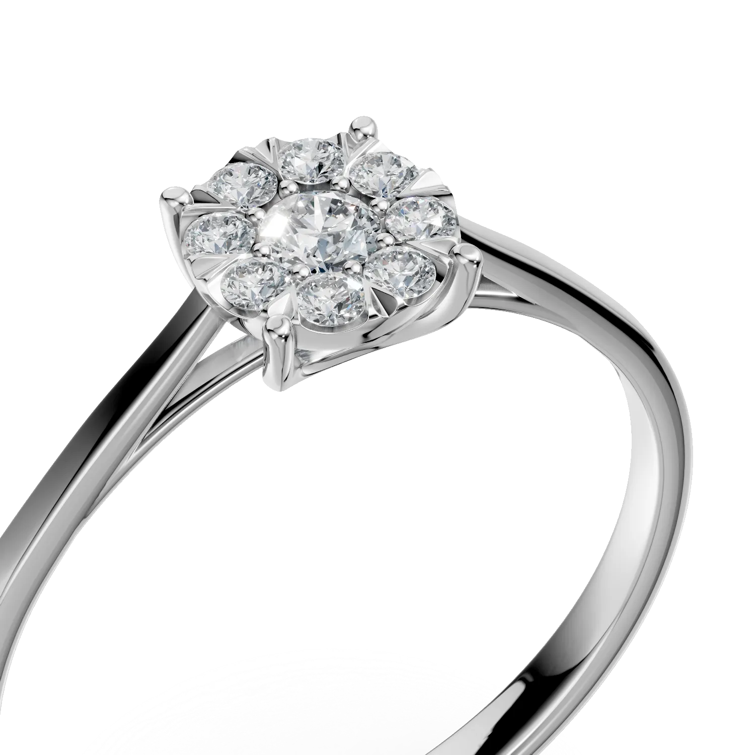 Pierścionek zaręczynowy z białego złota 18K z diamentami 0.2ct