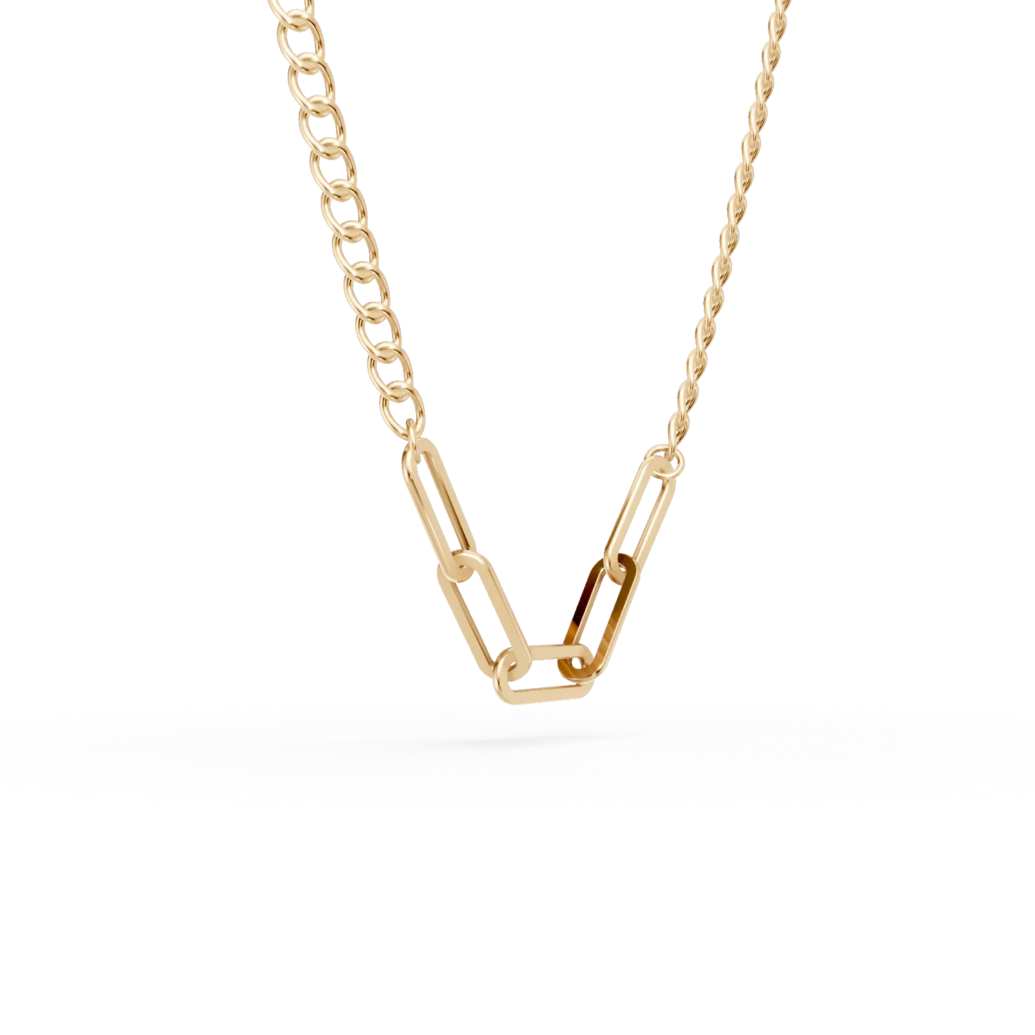 Yellow gold link chain necklace