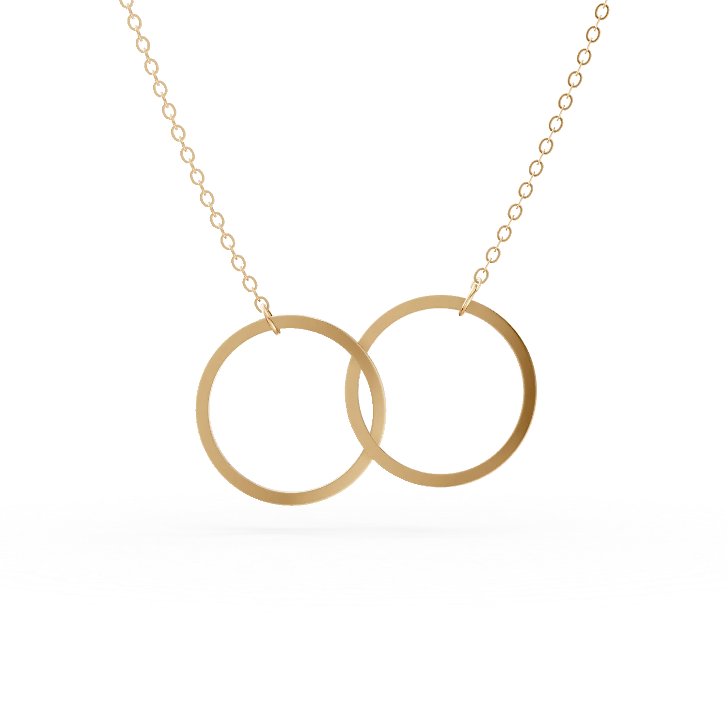 Yellow gold circles pendant necklace