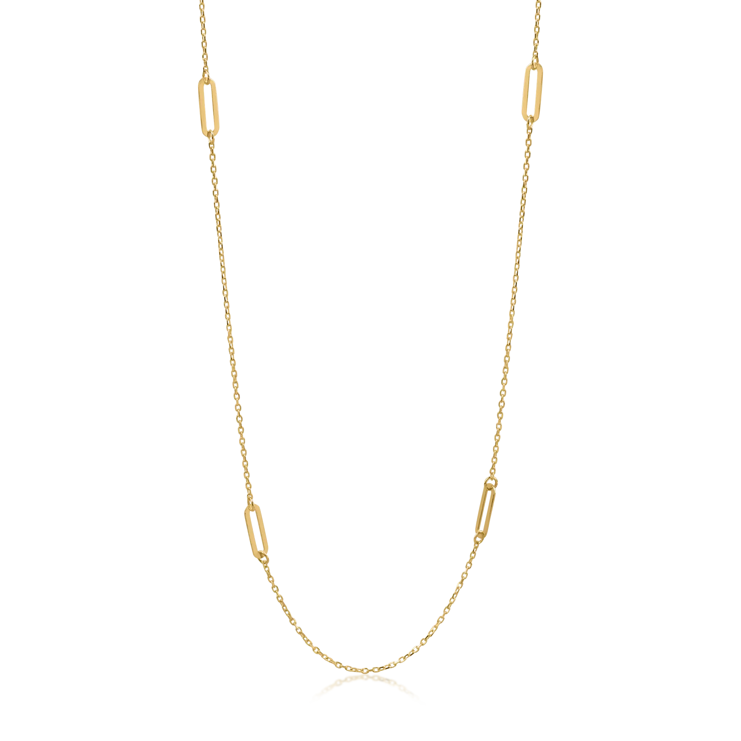 Yellow gold link chain necklace