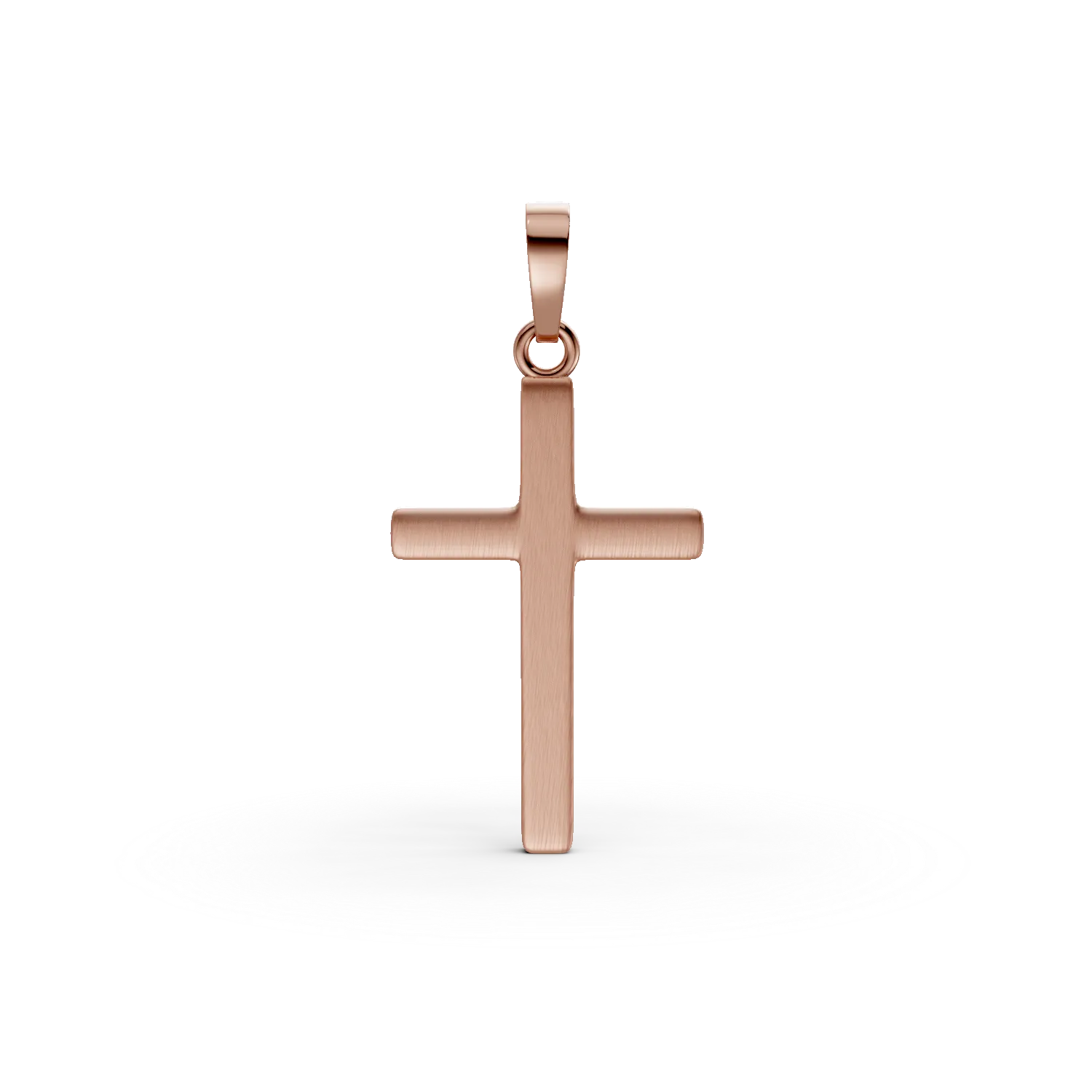 Pandantiv cruce din aur roz