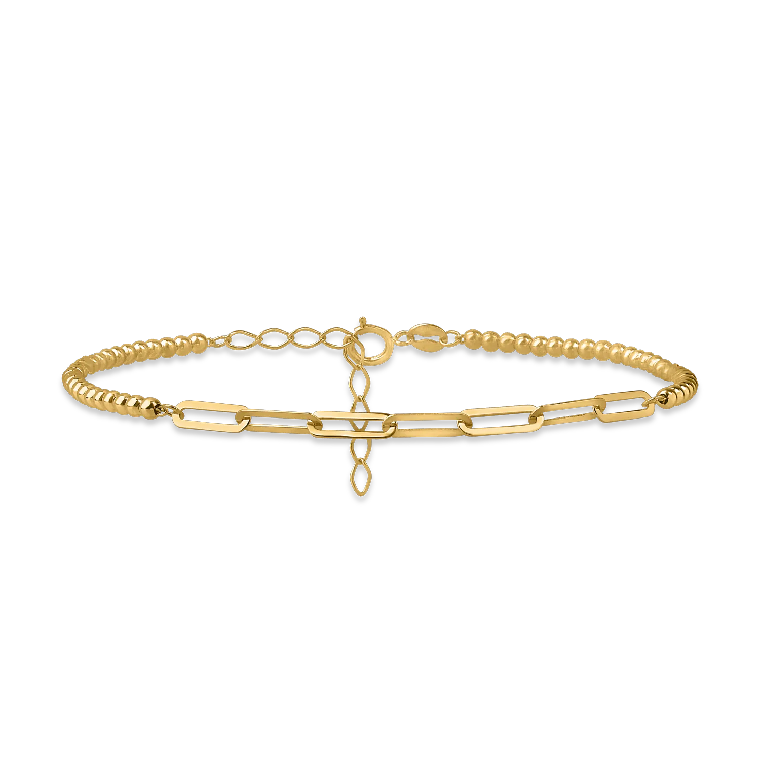 Yellow gold link chain bracelet