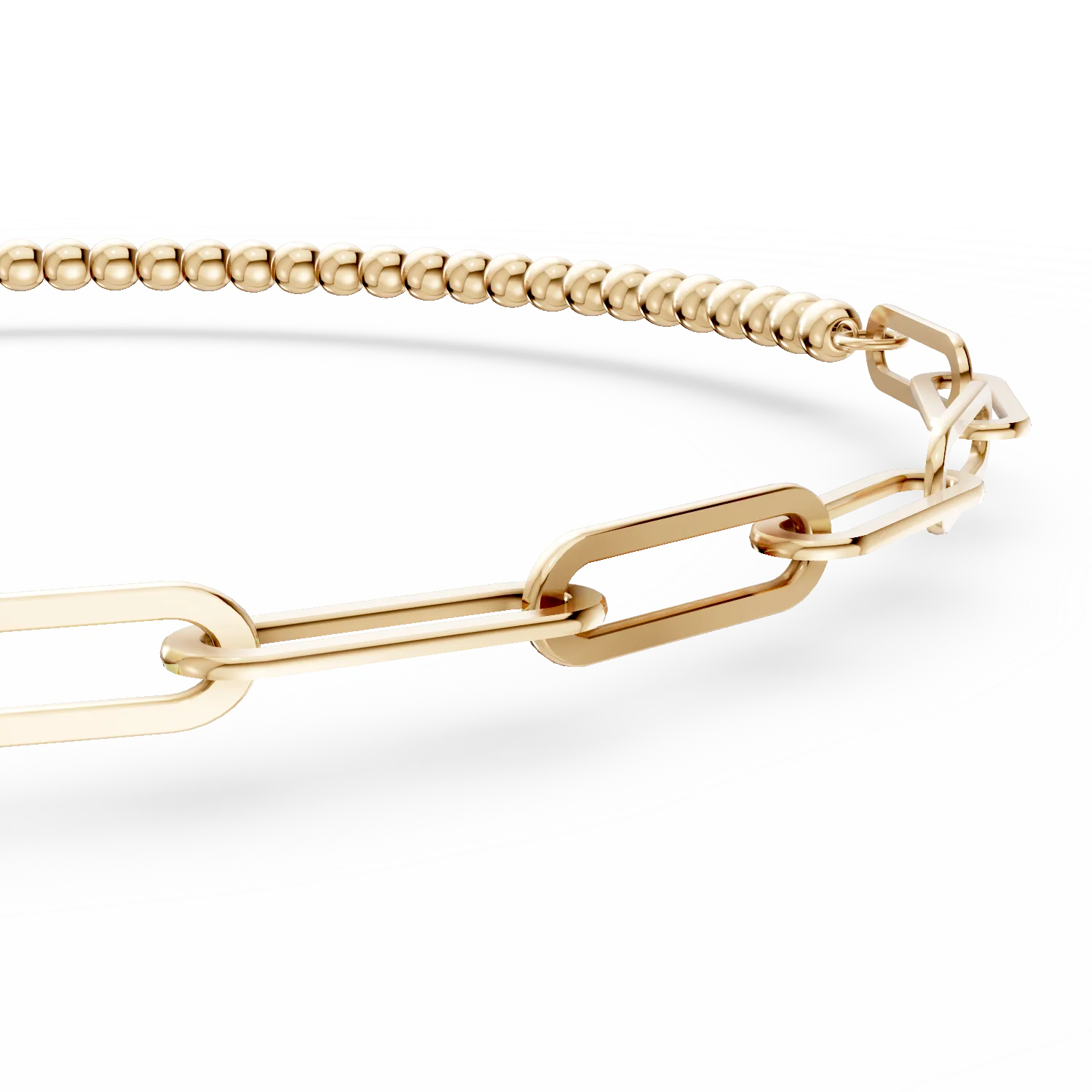 Yellow gold link chain bracelet