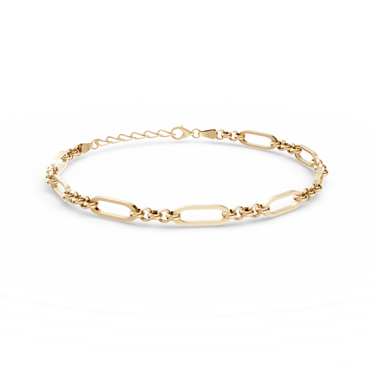 Yellow gold link chain men's bracelet-181779