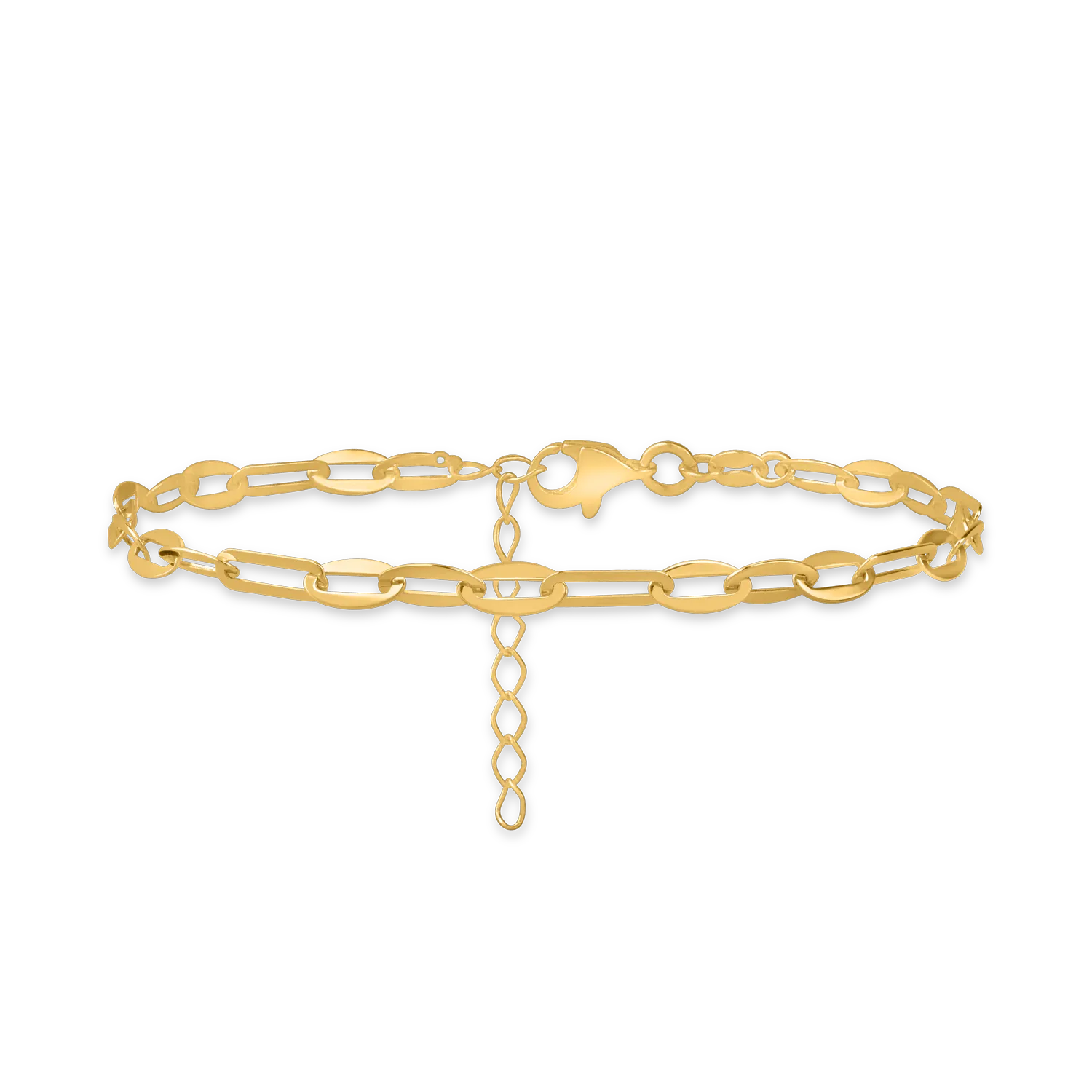 Yellow gold link chain bracelet