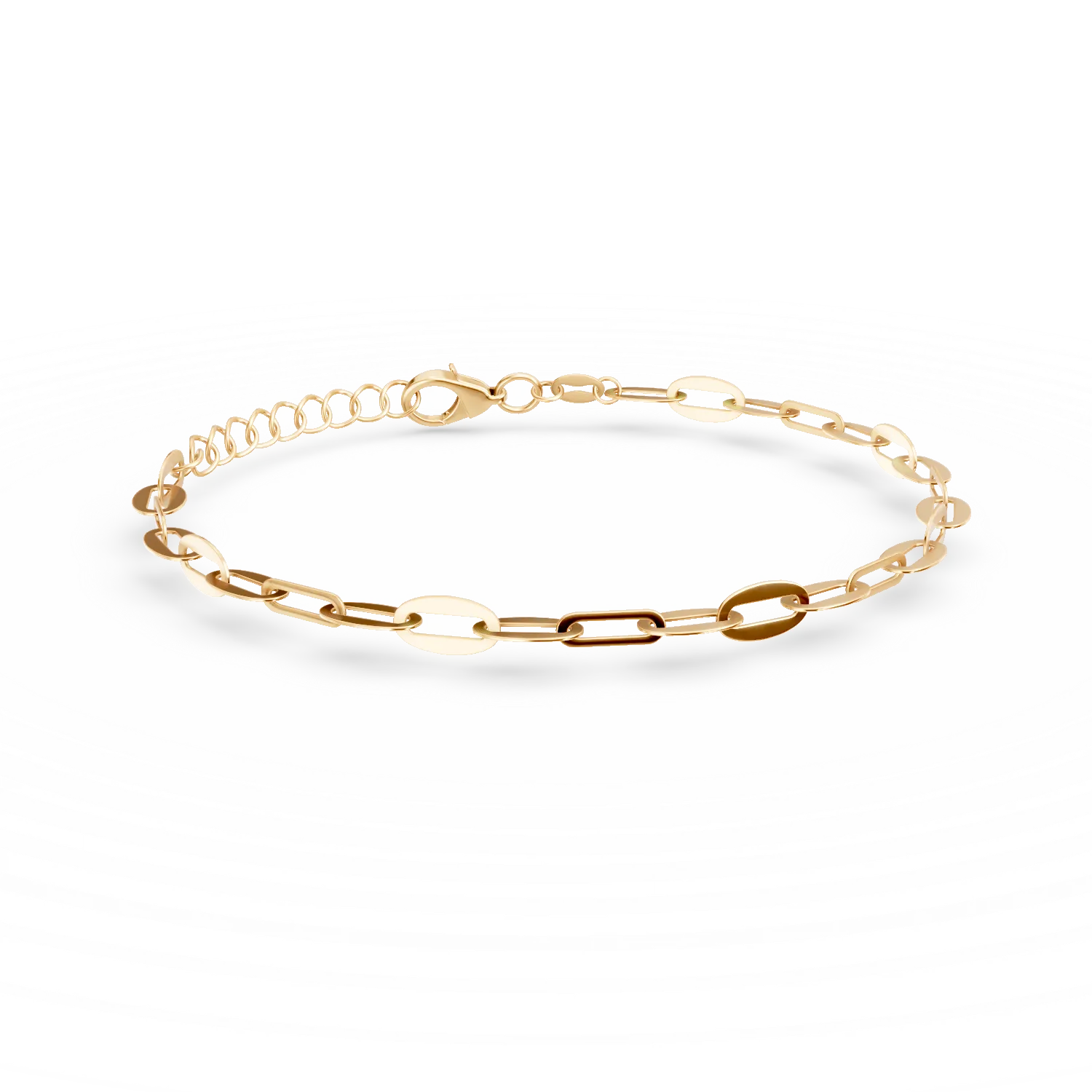 Yellow gold link chain bracelet