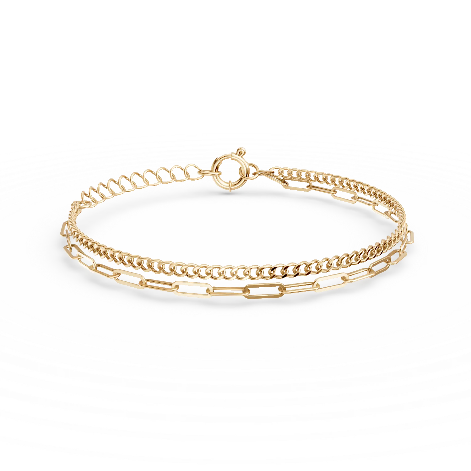 Bratara dubla cu zale din aur galben