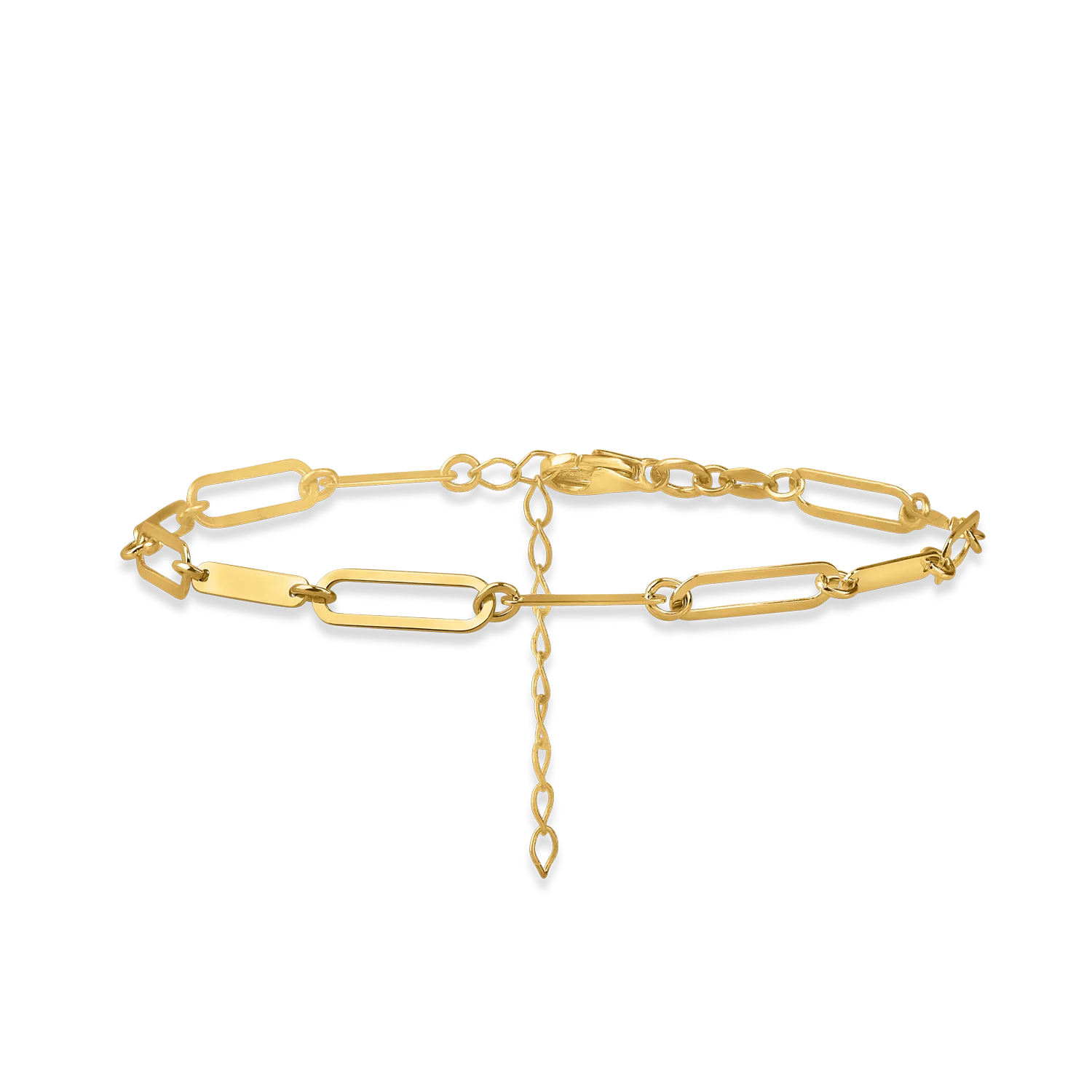 Yellow gold link chain bracelet