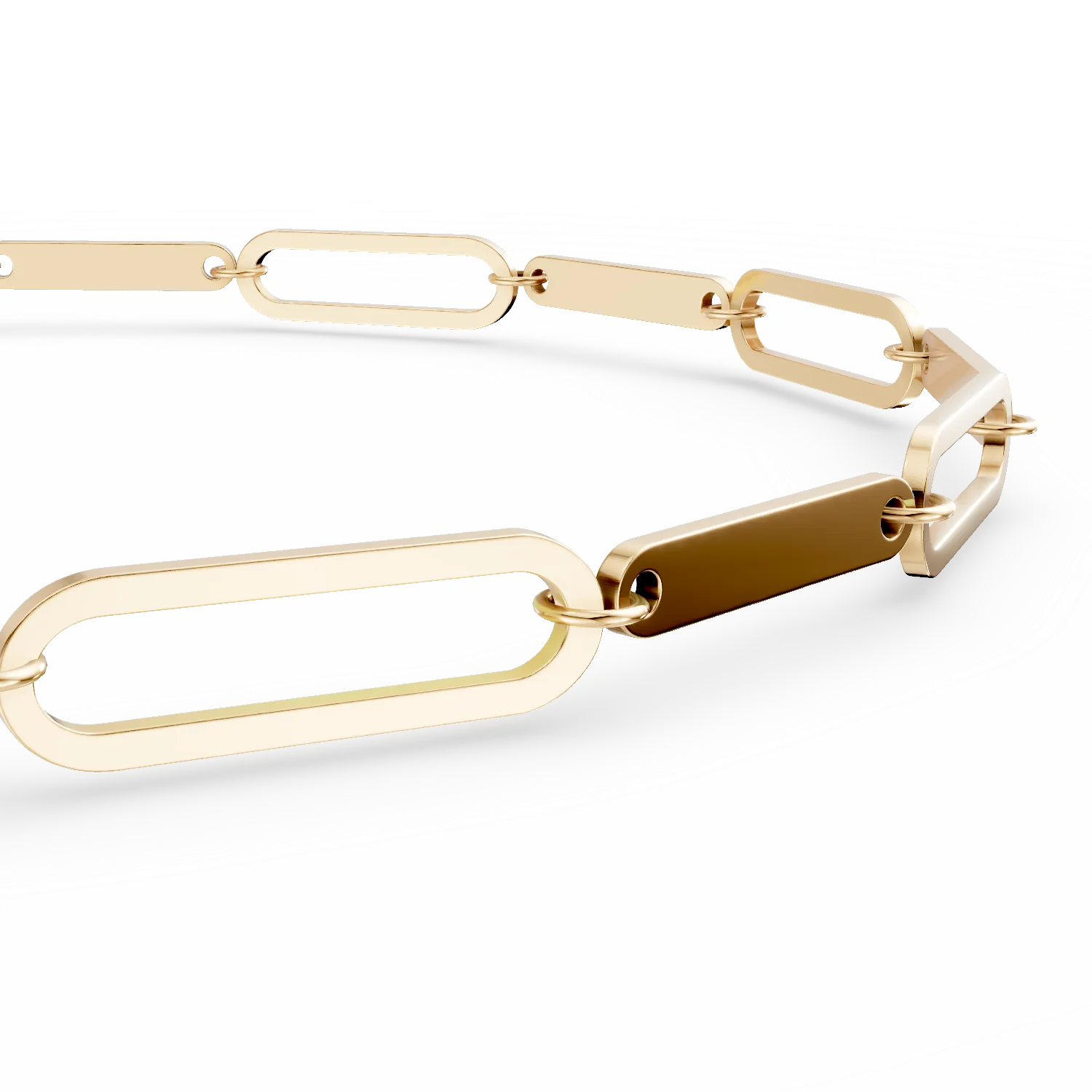 Yellow gold link chain bracelet