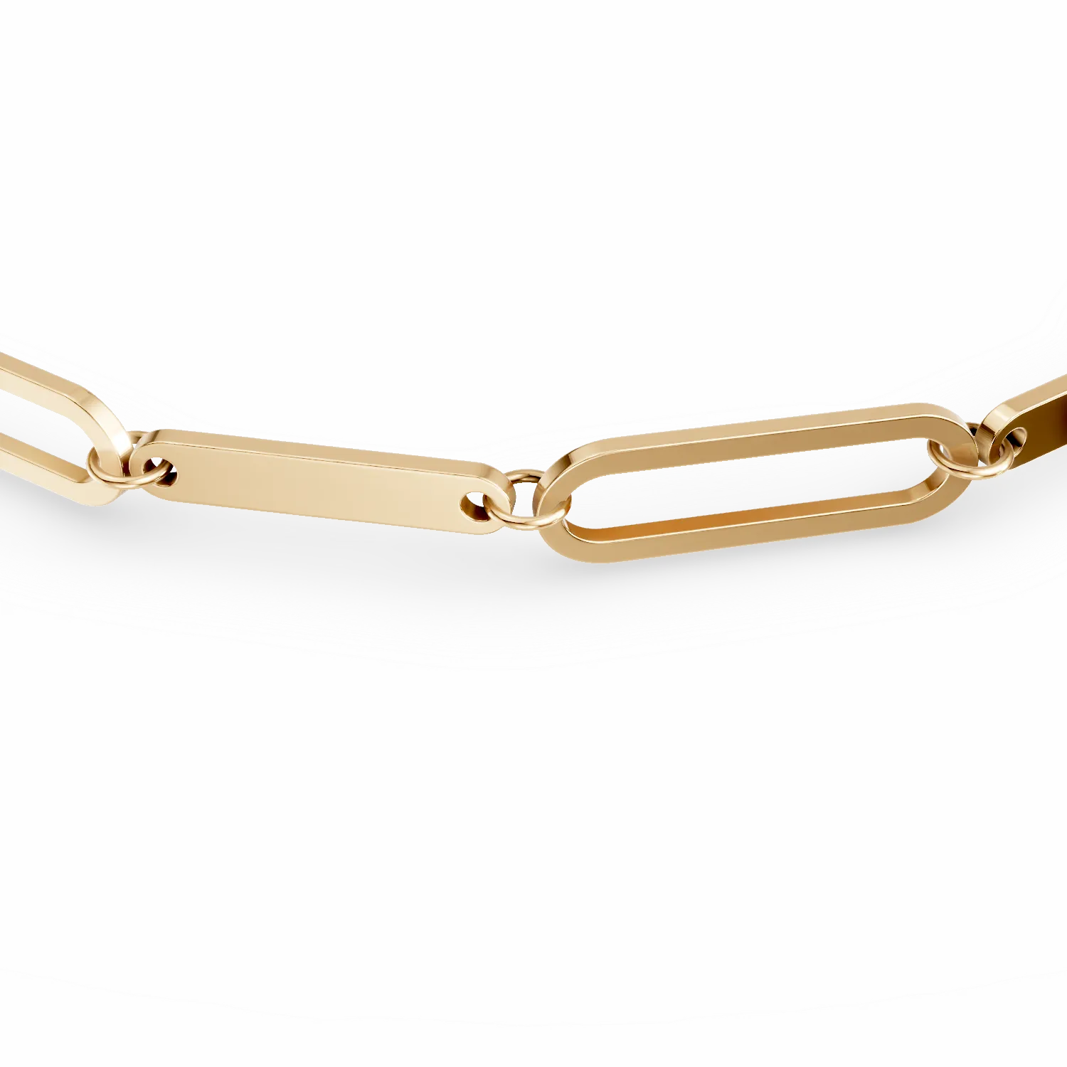Yellow gold link chain bracelet
