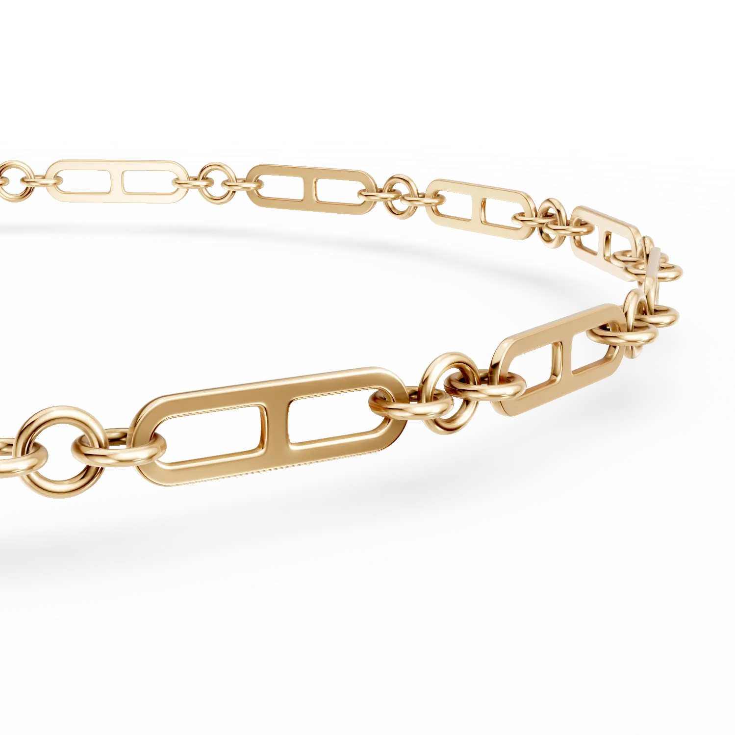 Sárga arany férfi láncszem karkötő