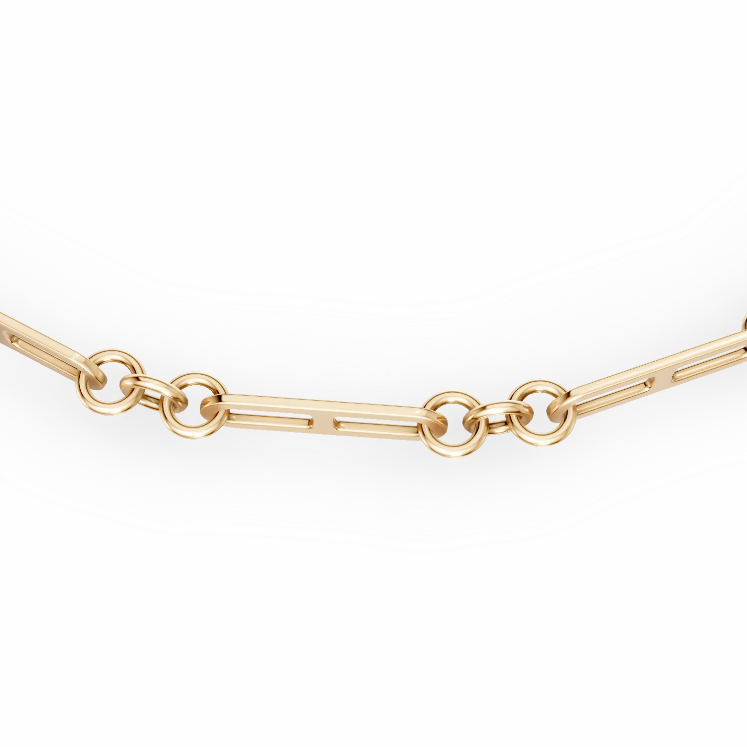 Sárga arany férfi láncszem karkötő