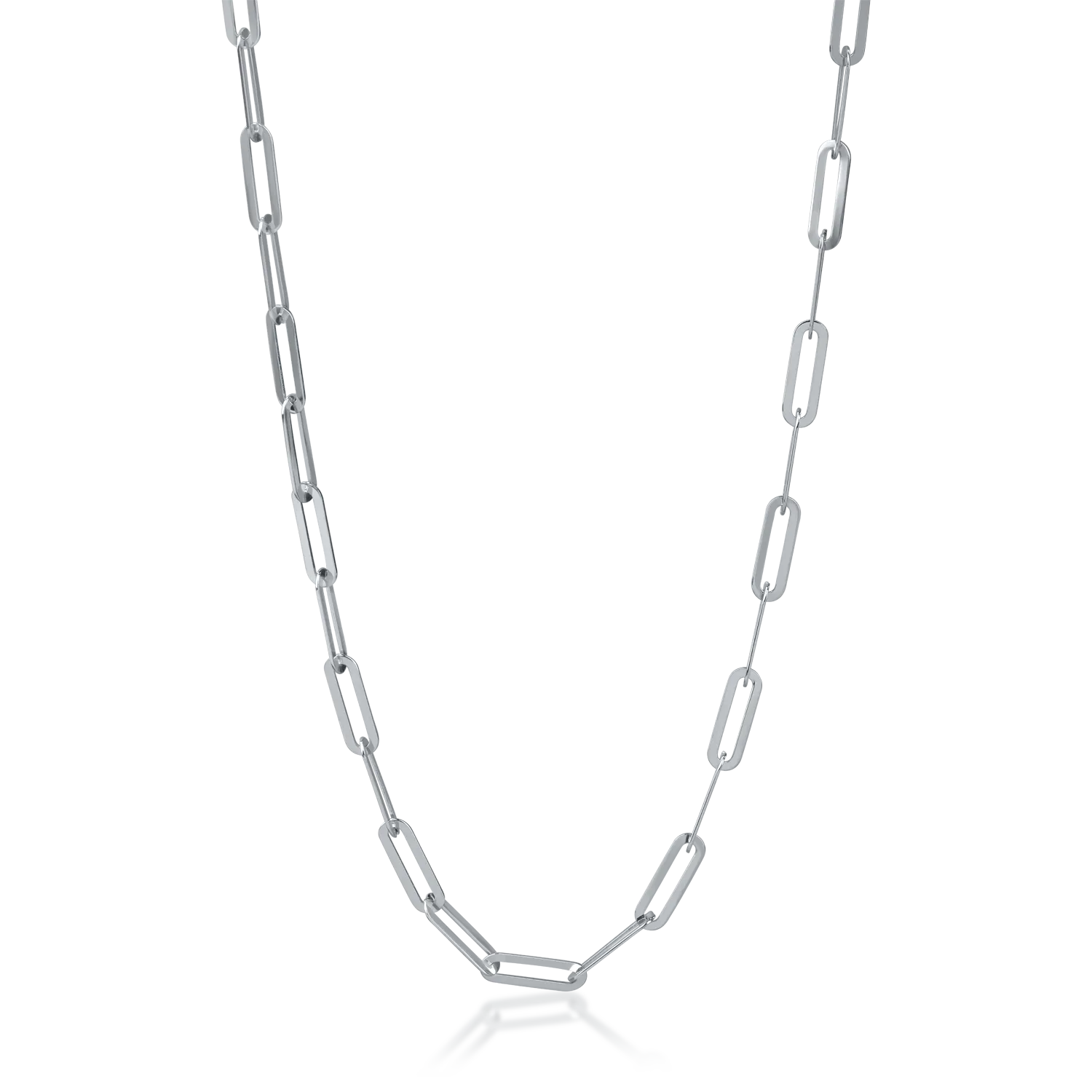 White gold link chain necklace