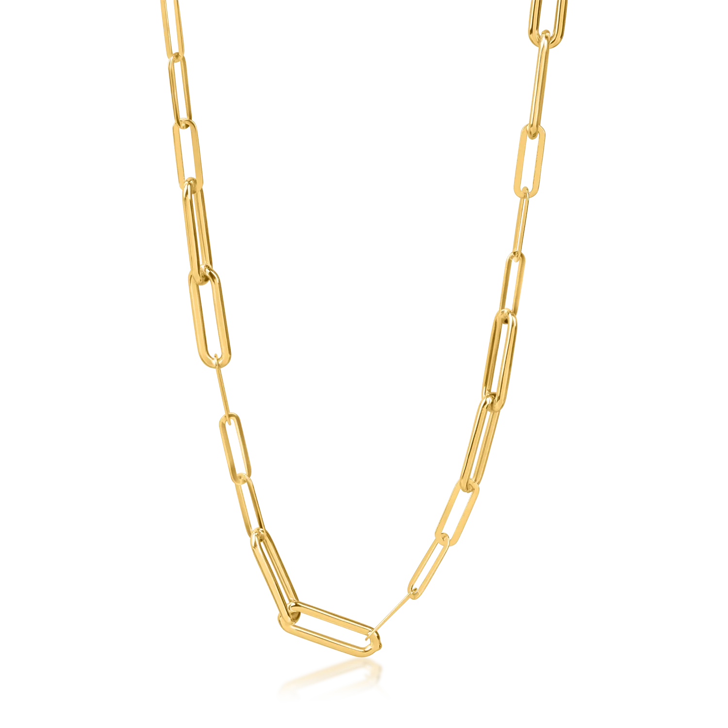 Yellow gold link chain necklace