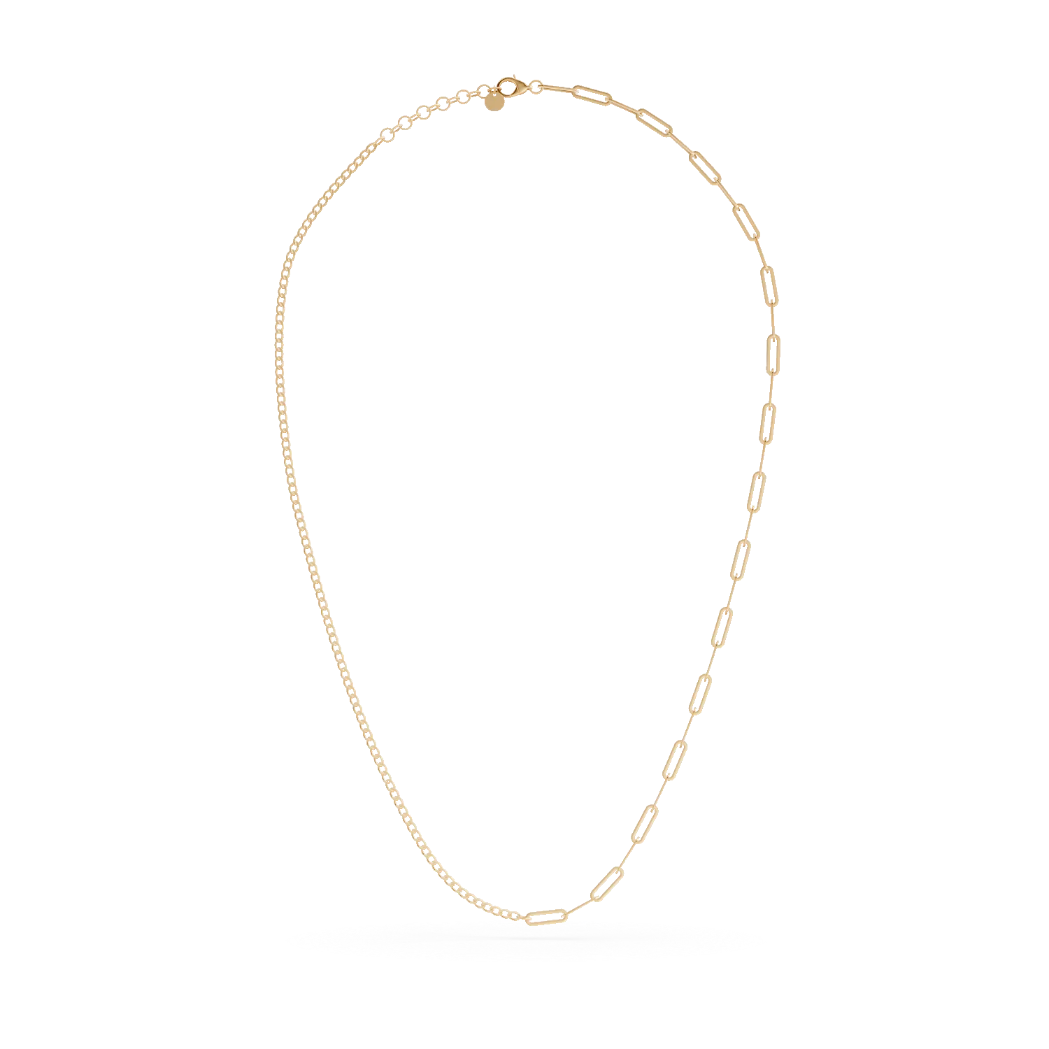 Yellow gold link chain necklace